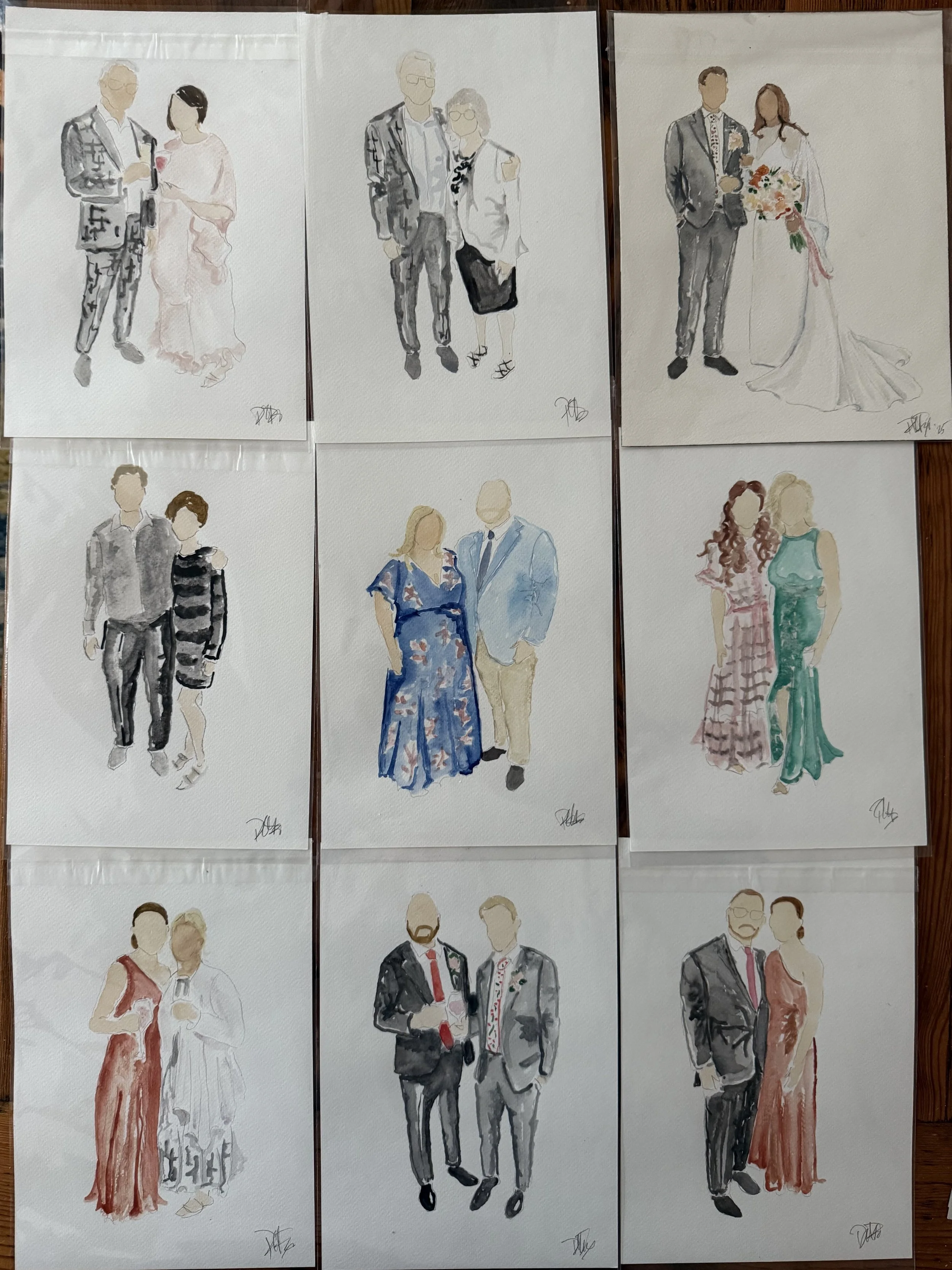 The Best Wedding Favor Your Guests Will Ever Receive: Live Watercolor Guest Portraits by Mollie Fox