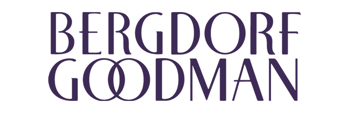 Text that reads 'BERGDORF GOODMAN' in purple, stylized font.