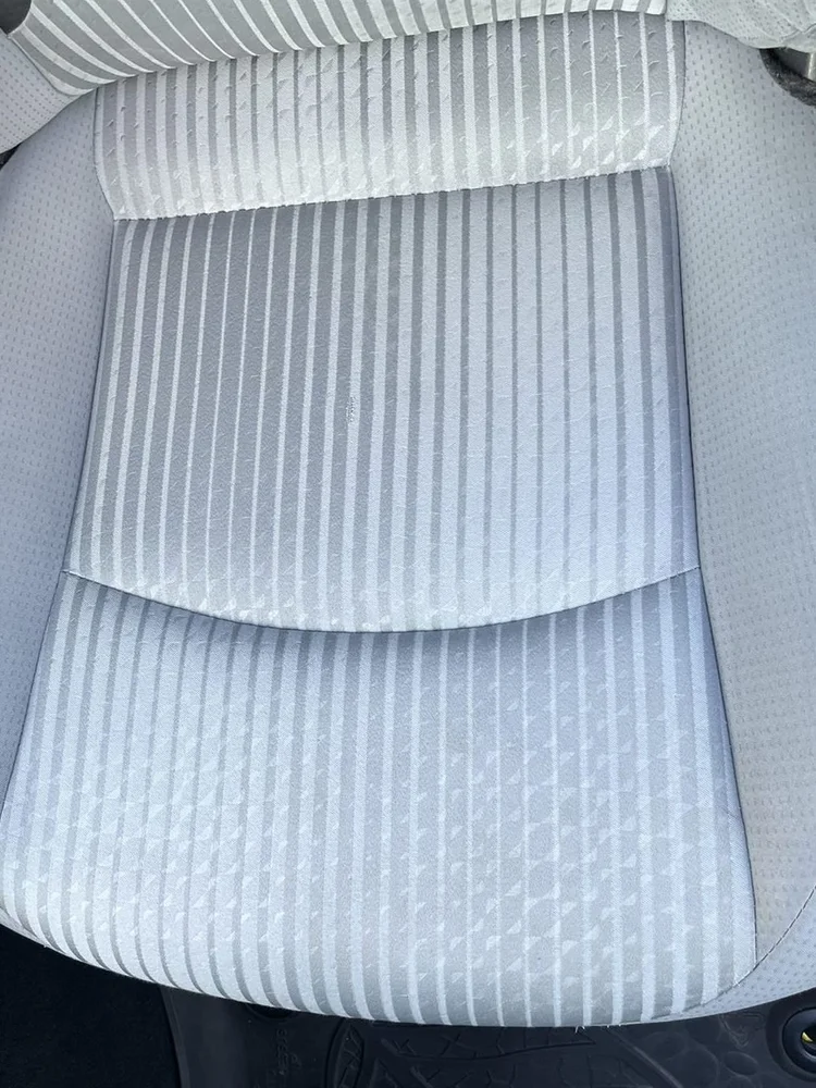 Cloth seat clean after steam cleaning and shampoo