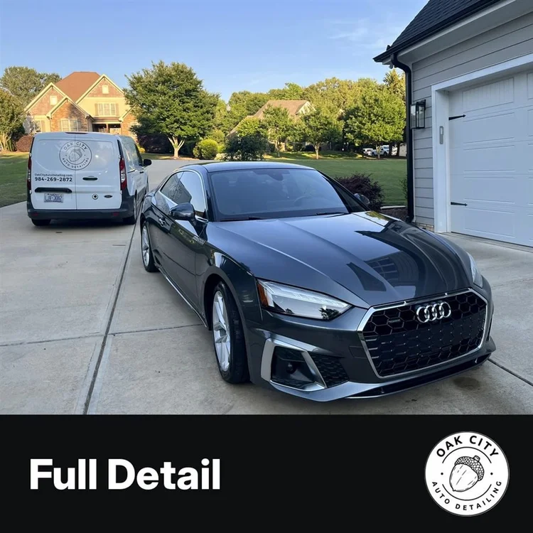 Full Detail: Audi A5 detailed in a Triangle driveway with the Oak City van