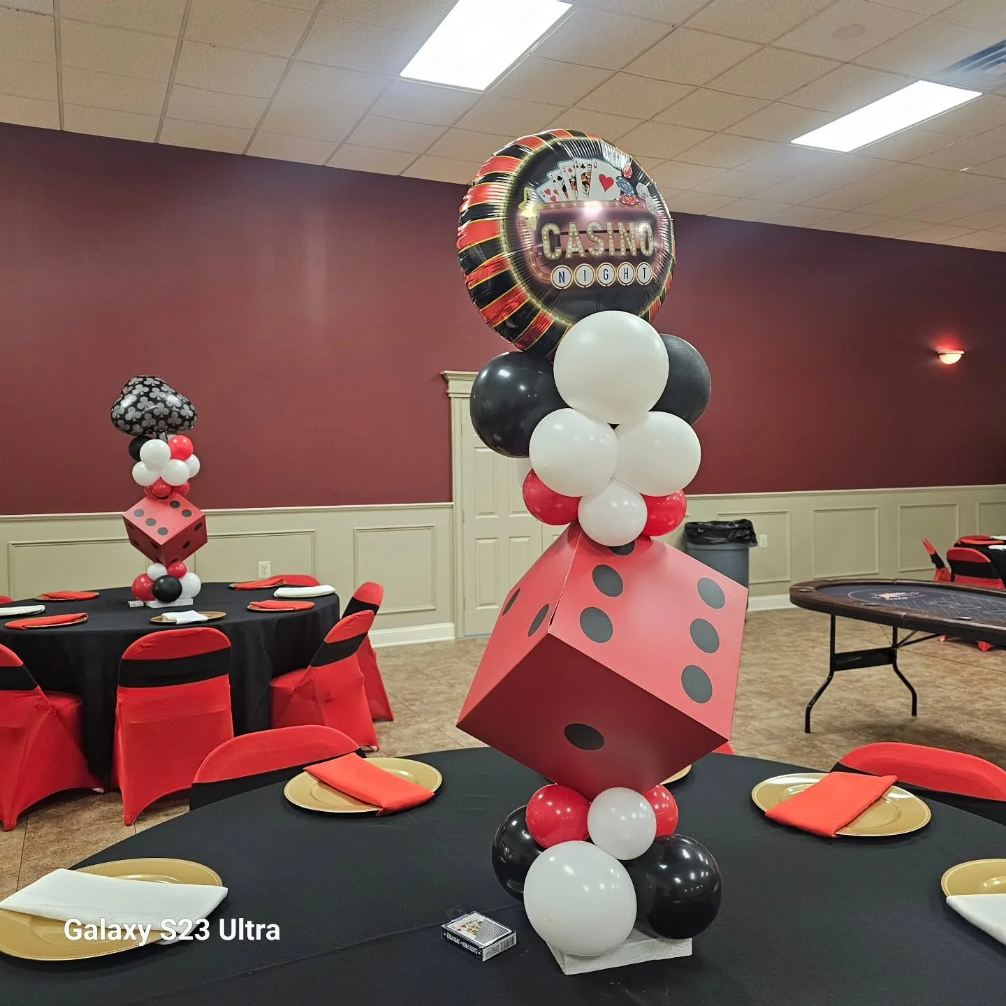 Casino theme centerpieces 

QUEENS DECOR LLC
Your Party One . Stop . Shop! 
📍Showroom 224 Bristol Pike, Bristol pa. 
📞 215.550.1481
📧 sales@queensdecorllc.com 
🌐 www.queensdecorllc.com 
👑👑 OUR SERVICES👑👑
✨️PARTY RENTAL: linens, chairs, tables