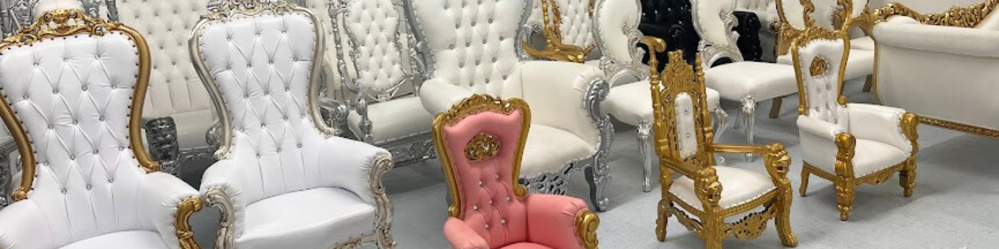 King & Queen Chairs  Luxe Throne Rentals