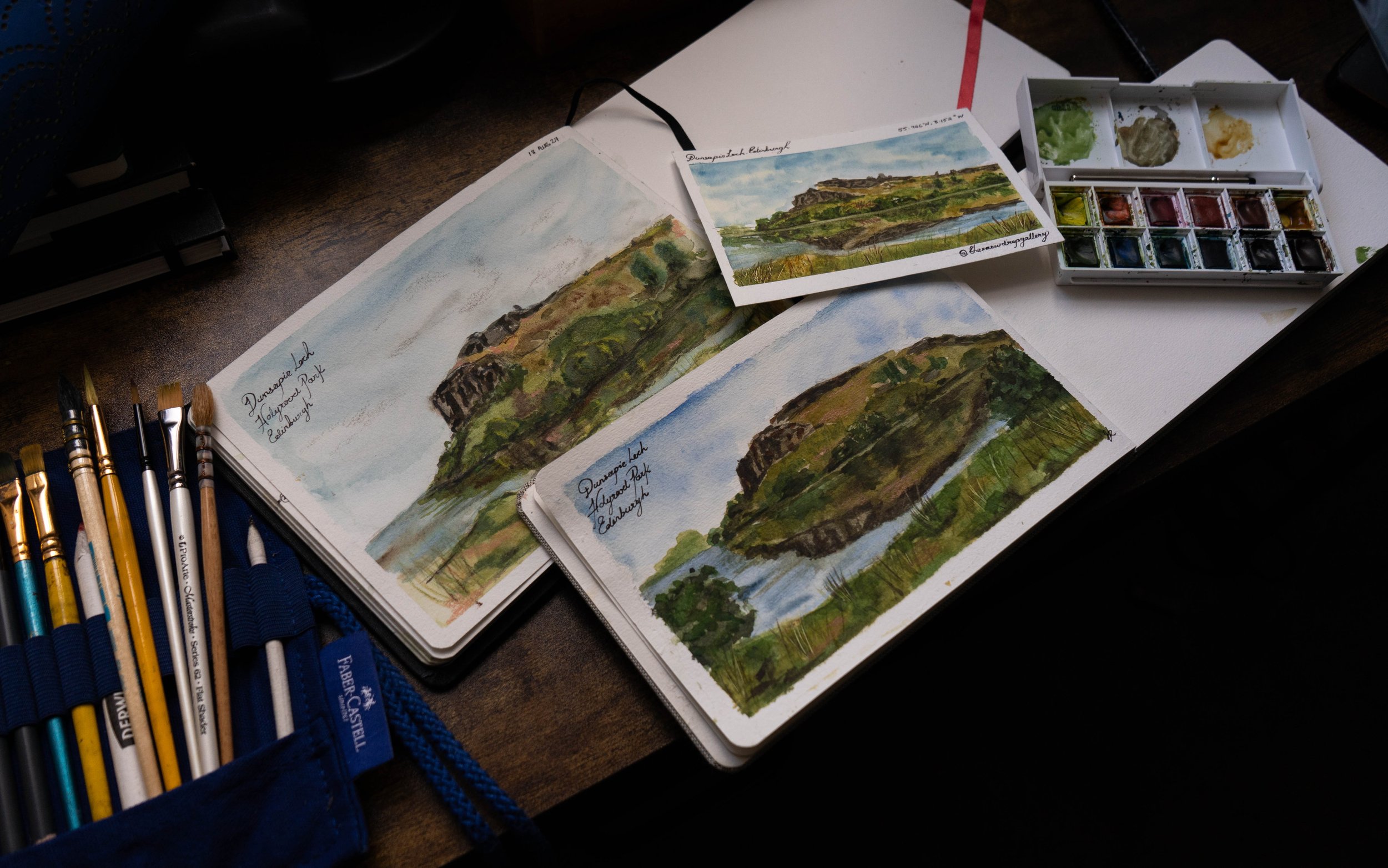 Dunsapie Loch, Holyrood Park, Mixed Media