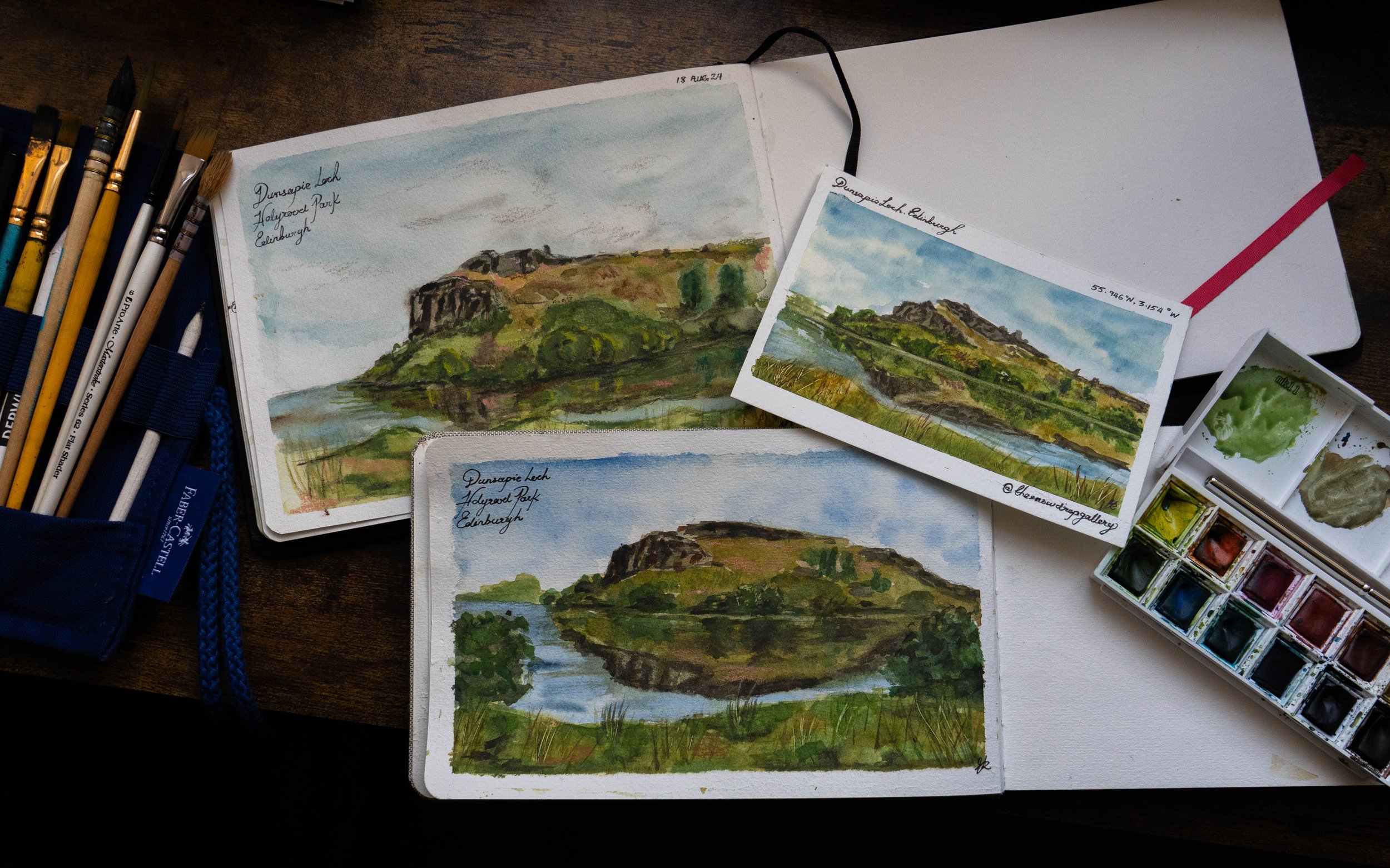 Dunsapie Loch, Holyrood Park, Mixed Media