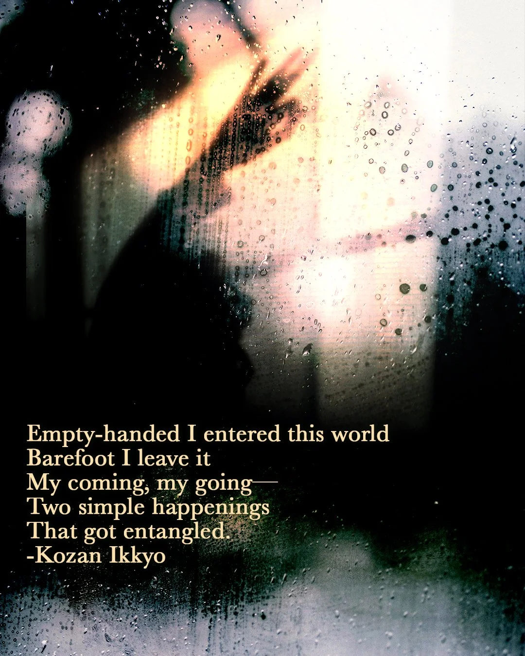 A favorite from "Japanese Death Poems: Written by Zen Monks and Haiku Poets on the Verge of Death". I especially love this one because it reminds me that death and birth are portals. Meditating on this threshold feels like it taps into some