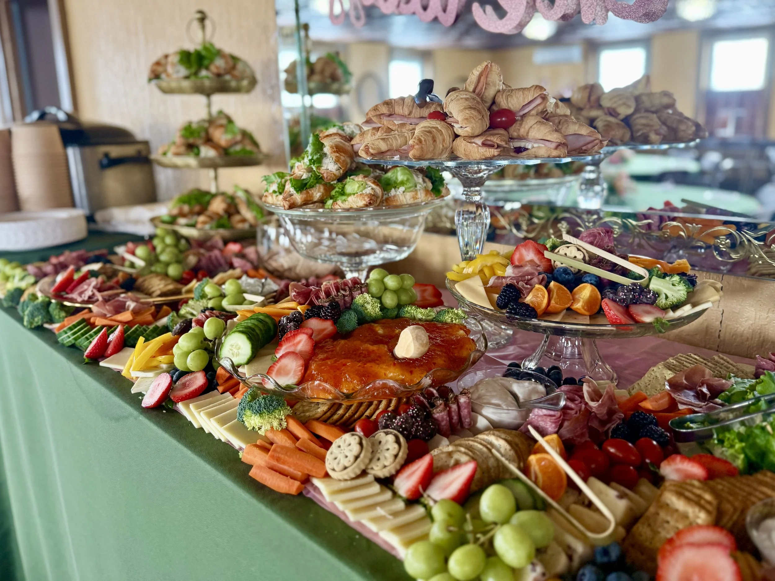 Charcuterie graze with meats, cheeses, fruits, vegetables, and seasonal treats by Mount Rose Event Co.