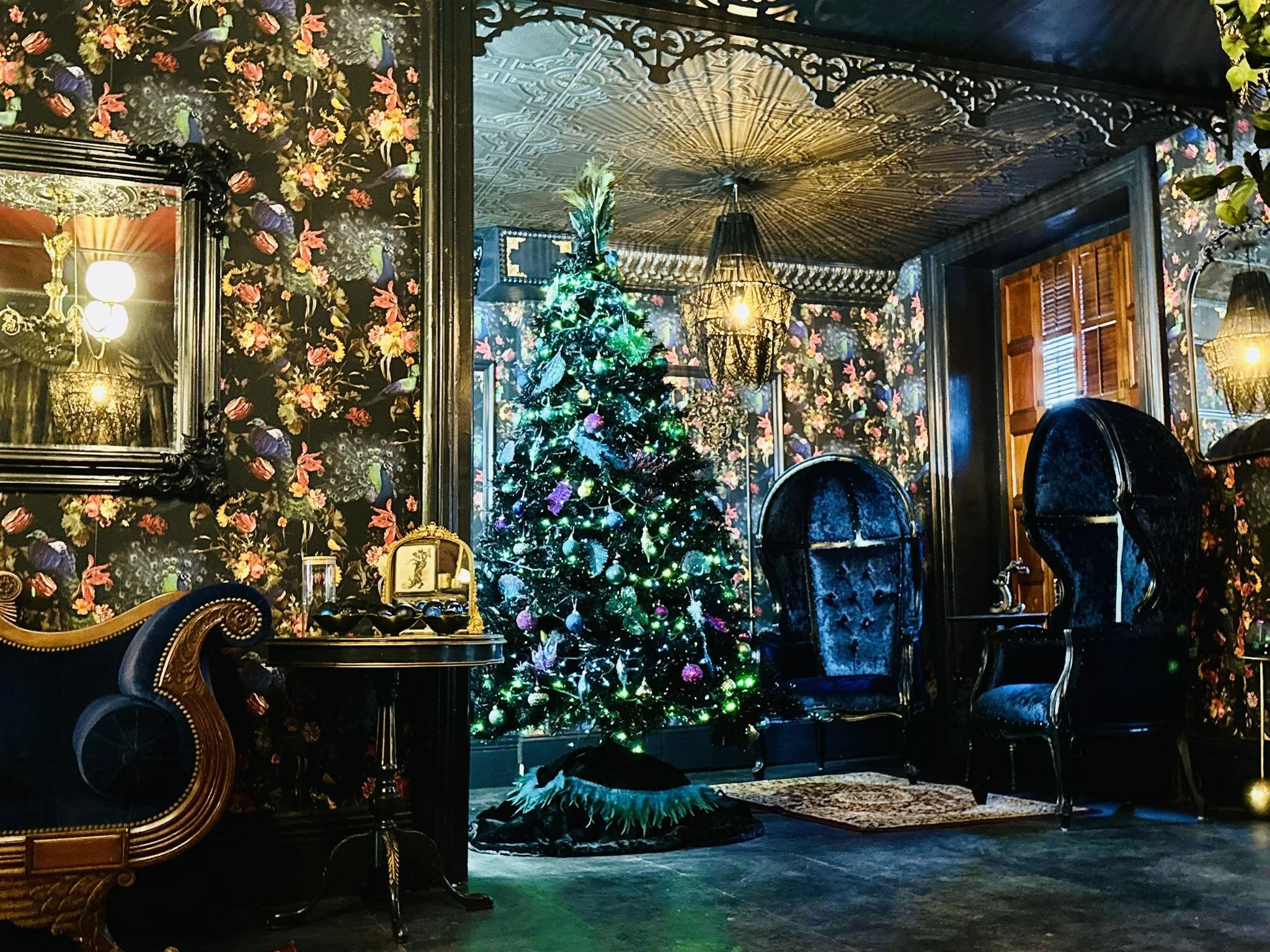 The Peacock bar Room during Christmas in Montrose at The Relic.