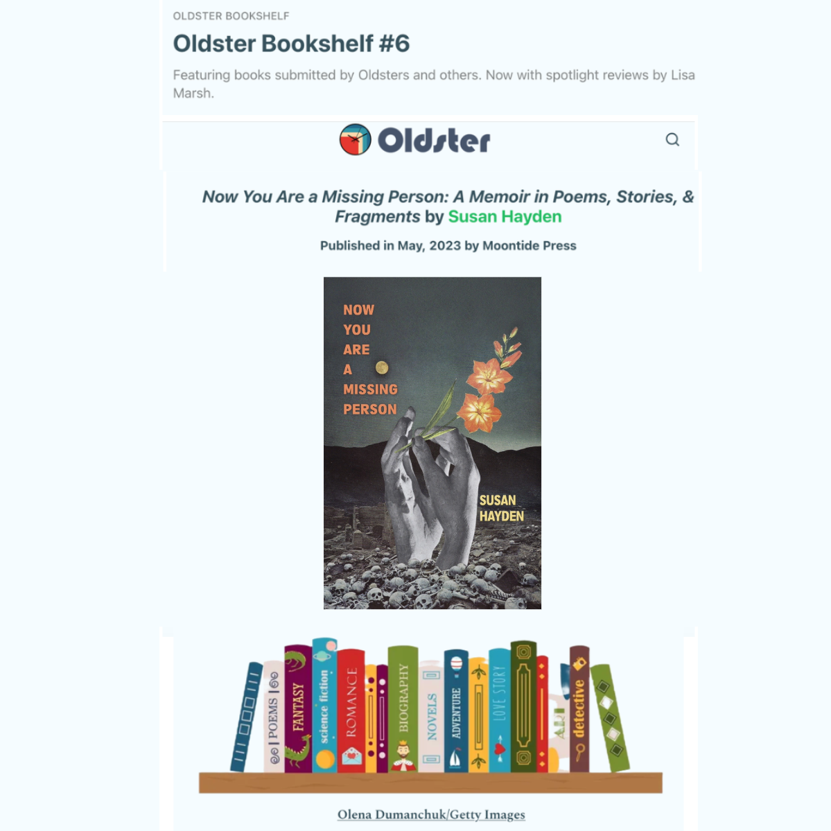 Now You Are a Missing Person featured on Oldster Bookshelf #6