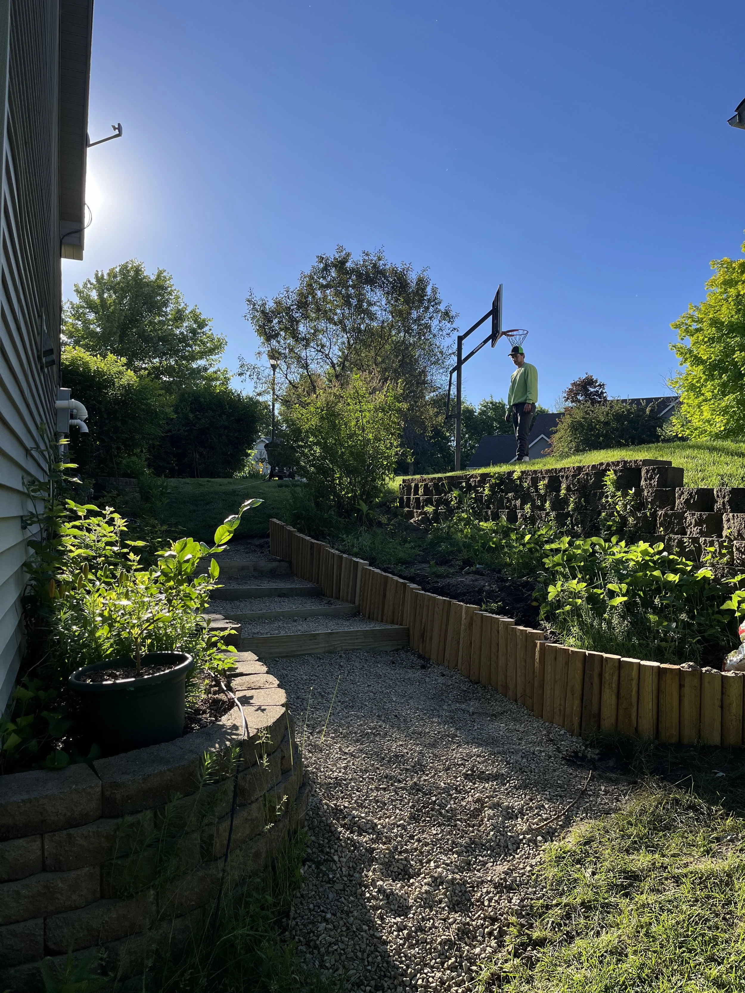 AFTER Steps & Retaining Wall Build