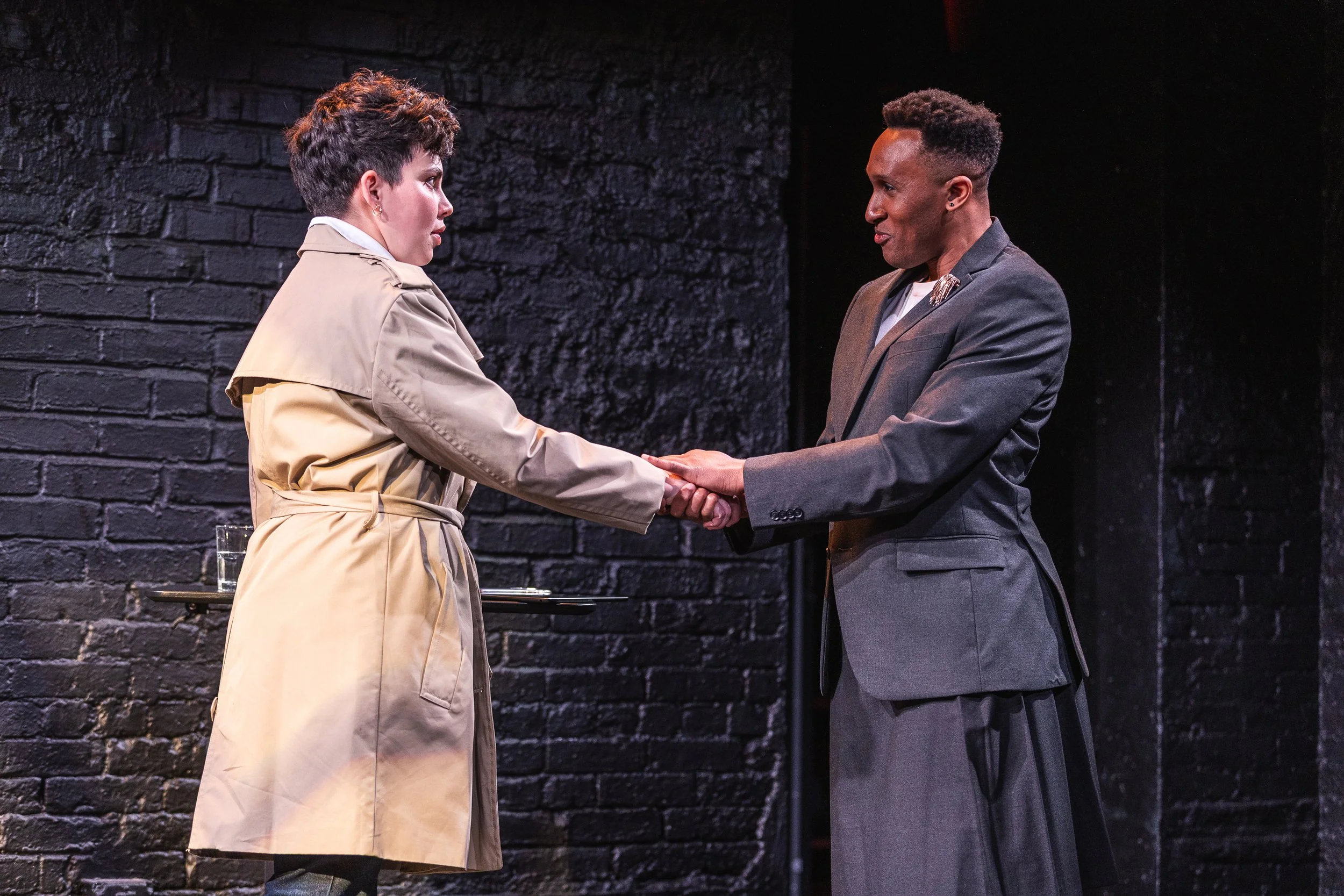 Audie gives Betz a flash drive with Hesperus files. (Photo: Adam Fontana)