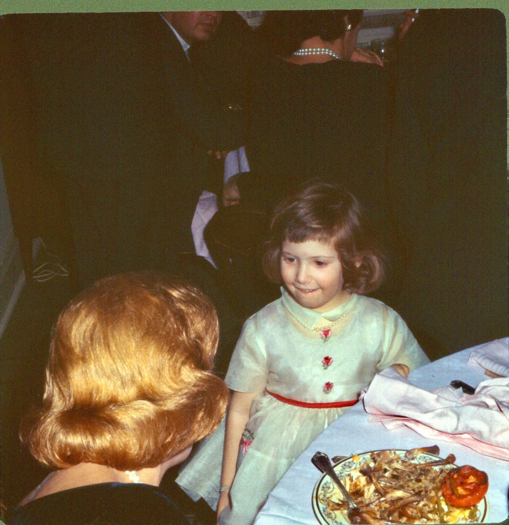 1963_Feb16_LarryWeisbergBarMitzvah_GwenWeisbergTalksToMom.jpg