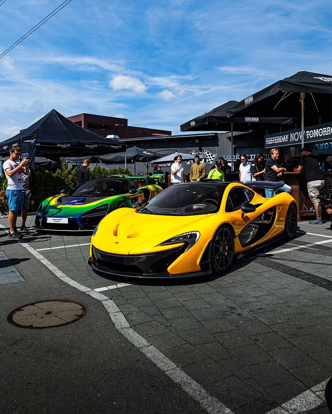 McLaren Senna with the sempre Senna paint x McLaren P1! ☀️ 

@mclarenzurich / @mclaren the place to be @acecafeluzern 

#mclaren #senna #mclarensenna #p1 #mclarenp1