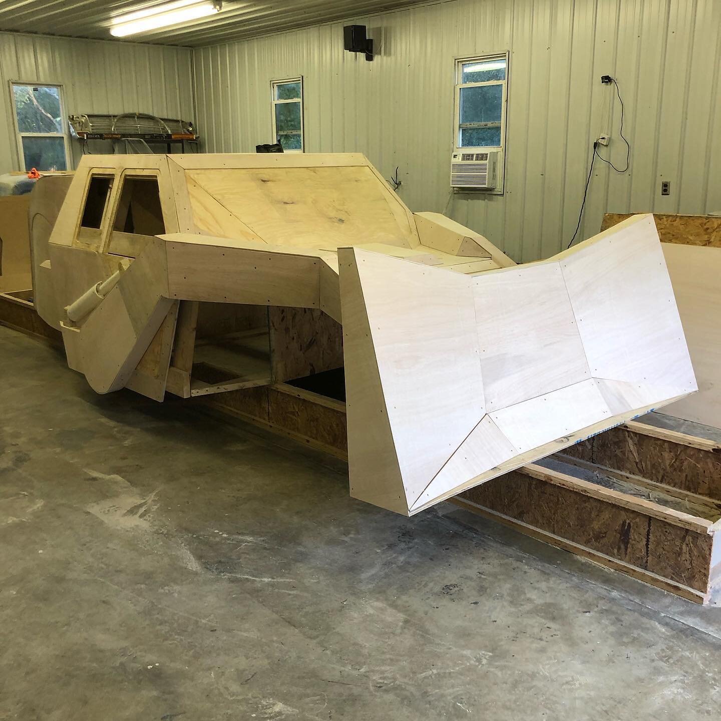 After all the main woodwork was done and the truck looked the way we wanted it to, the entire thing was covered in 1/4&rdquo; luan plywood. This served two purposes. One was to make the final finish way more smooth than regular construction grade ply
