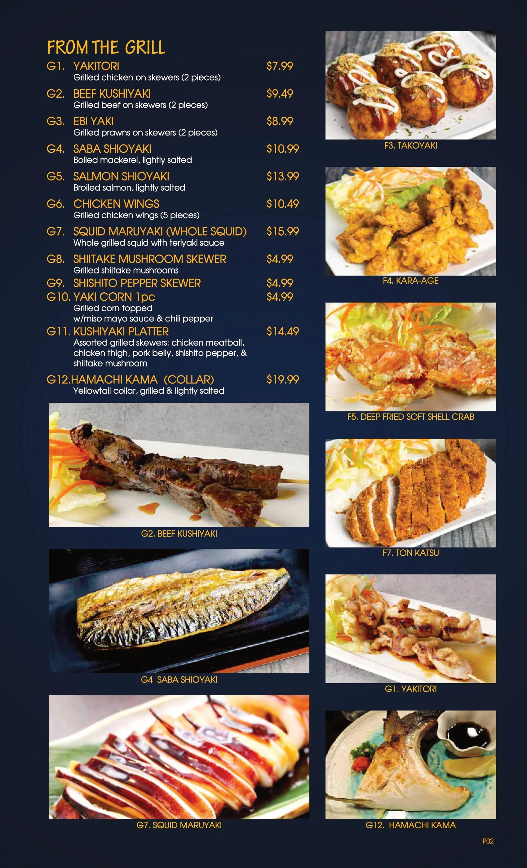 Menu — Fuji Summer Japanese Resturant