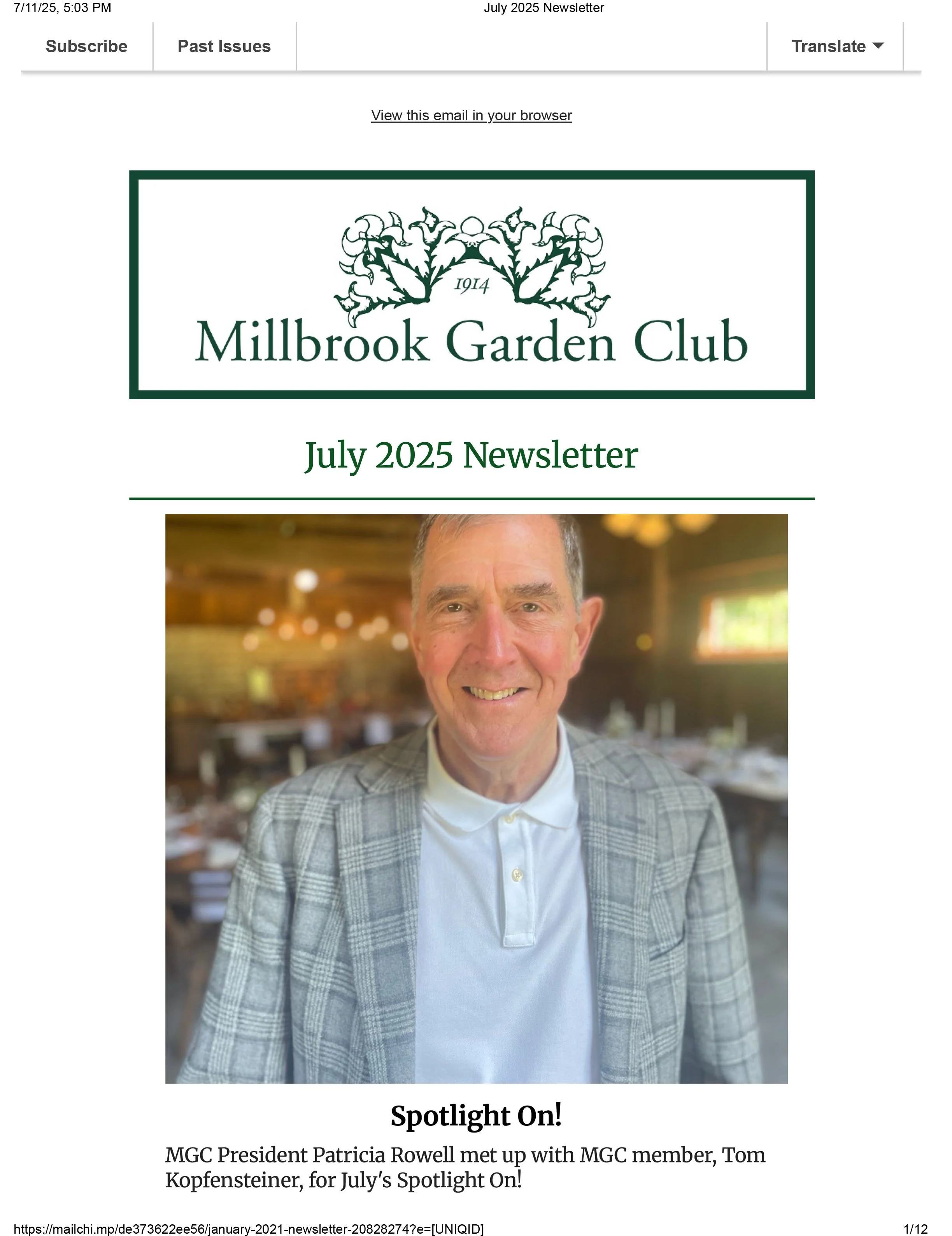 July 2025 Newsletter