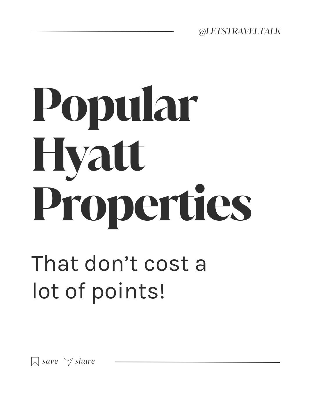 Save this post for later!

What&rsquo;s your favorite Category 1-4 Hyatt property?!

👉🏼 Comment &ldquo;link&rdquo; for info on some new credit card welcome offers that could get you 5 - 8 Free Nights at any of these properties! 

Let&rsquo;s Travel