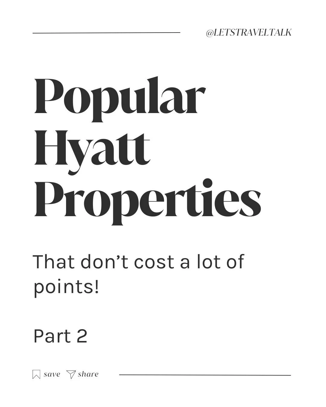 Save this post for later!

What&rsquo;s your favorite Category 1-4 Hyatt property?!

👉🏼 Comment &ldquo;link&rdquo; for info on some new credit card welcome offers that could get you 5 - 8 Free Nights at any of these properties! 

Let&rsquo;s Travel