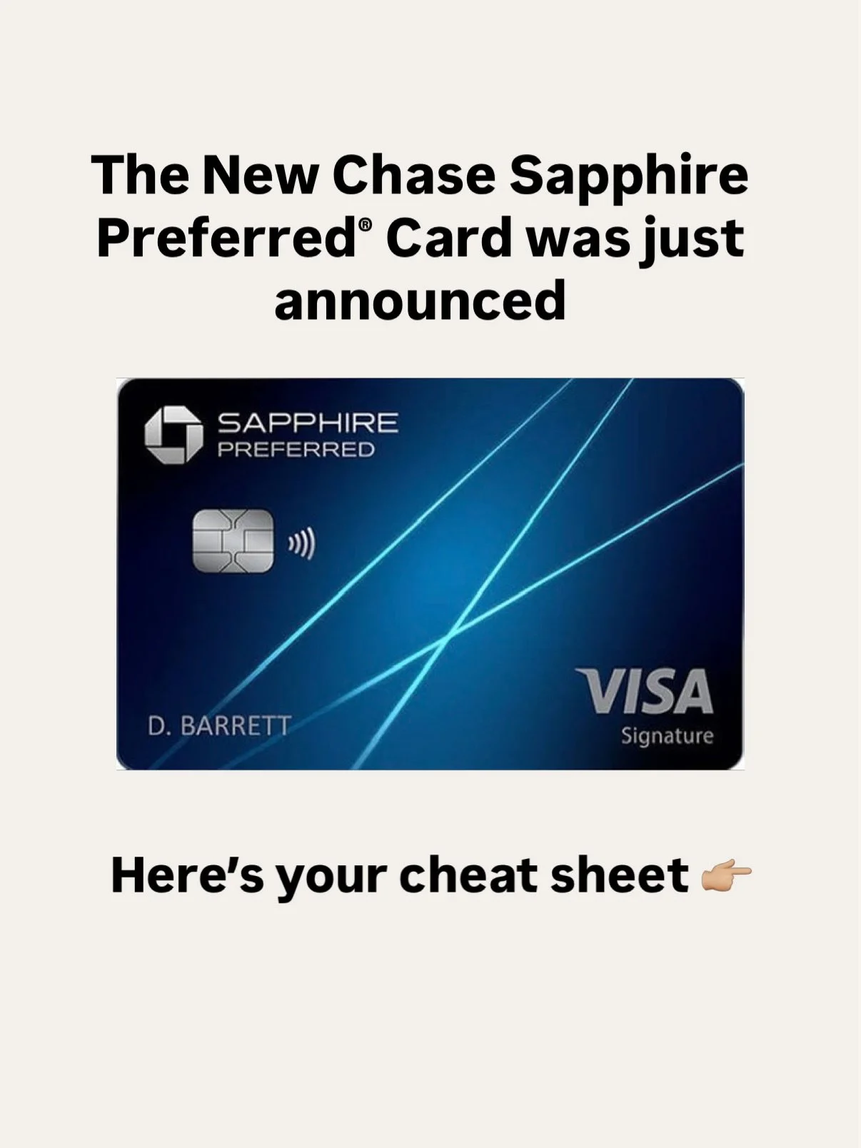 Comment SAPPHIRE and I&rsquo;ll send you my full breakdown of the New Chase Sapphire Preferred&reg; Card going live on June 15th.

Save this cheat sheet so you know exactly what&rsquo;s changing and what to do about it! 

Let&rsquo;s Travel Talk May 