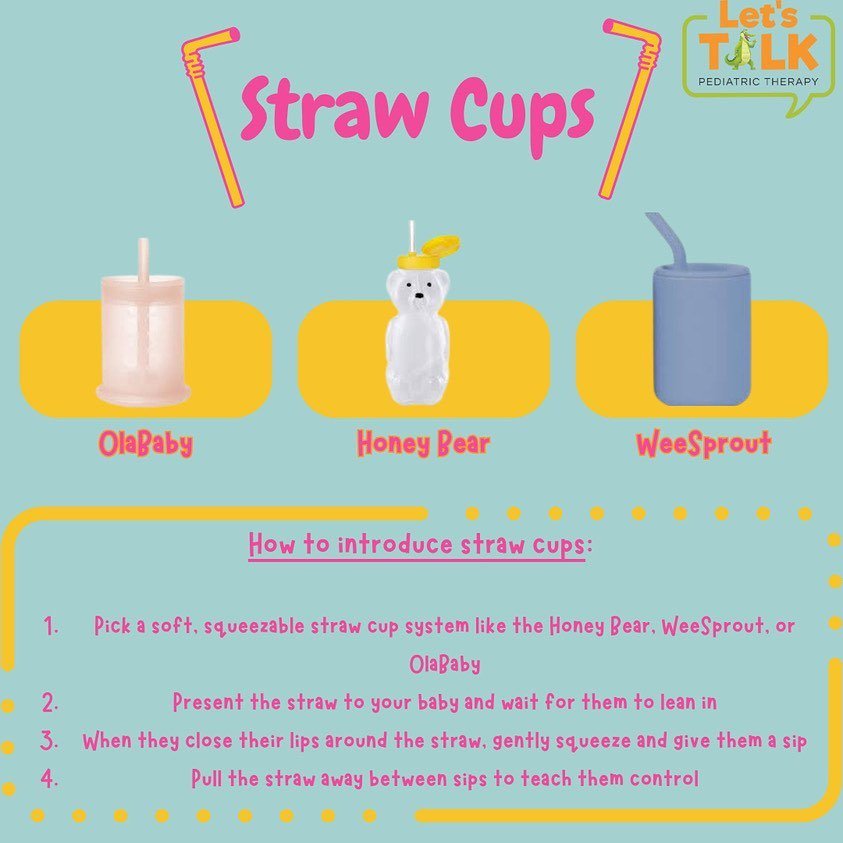 Did you know you can introduce straw cups as early as 6 months? You can practice straw drinking when your baby is in a good, supported position such as a high chair. 

You can use the straw for breast milk, formula, or water! 

Check out how you can 