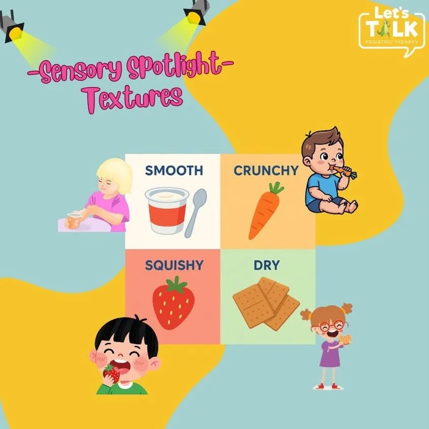 Let&rsquo;s TALK about how some kids avoid foods that are mushy, crunchy, or mixed&mdash;and that&rsquo;s OK! In feeding therapy, we gently work through those challenges at your child&rsquo;s pace.

How you may ask? 

Food Play = Progress
Touching. S
