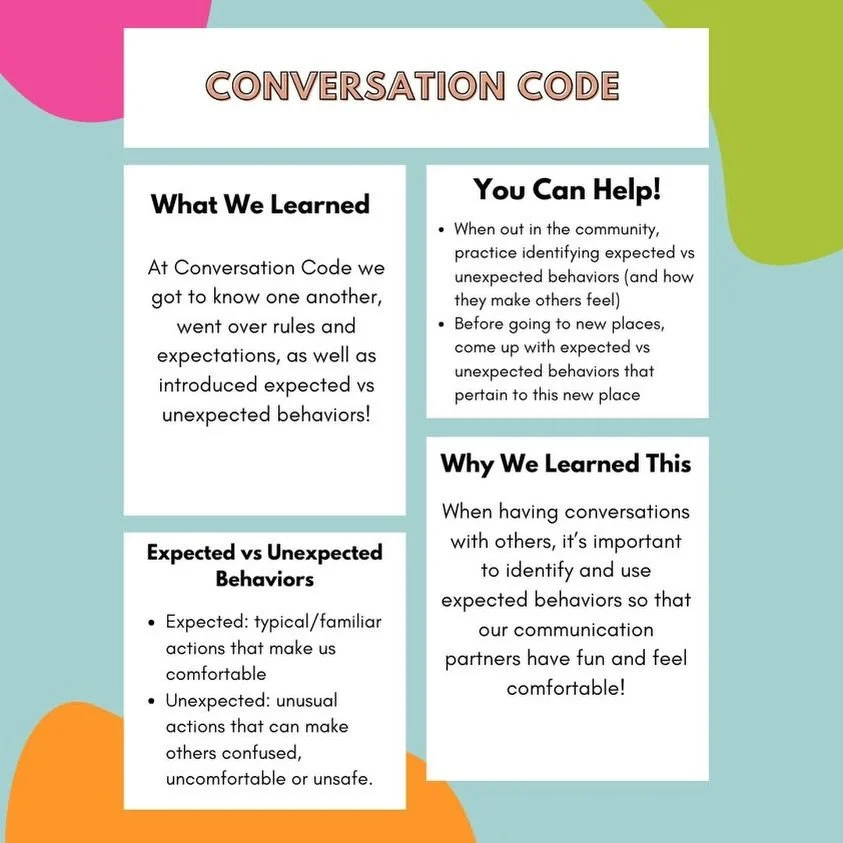 Let&rsquo;s TALK about how we started our 8 week conversation code group!! 

Follow along to see what each week&rsquo;s skills are targeted and ways to practice them at home! 

#socialgroup #conversations #skills #therapy #letstalkpediatrictherapy