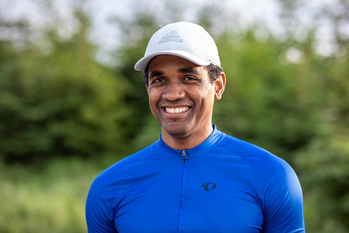 Patrick trains outside, showing resilience, family, and long-term health.