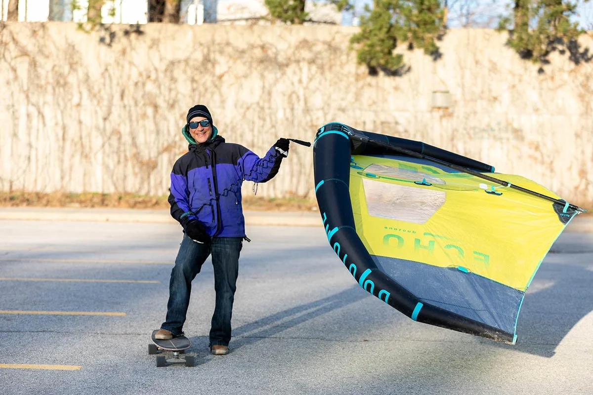 Geoff Bogo participates in foiling as part of a movement story.