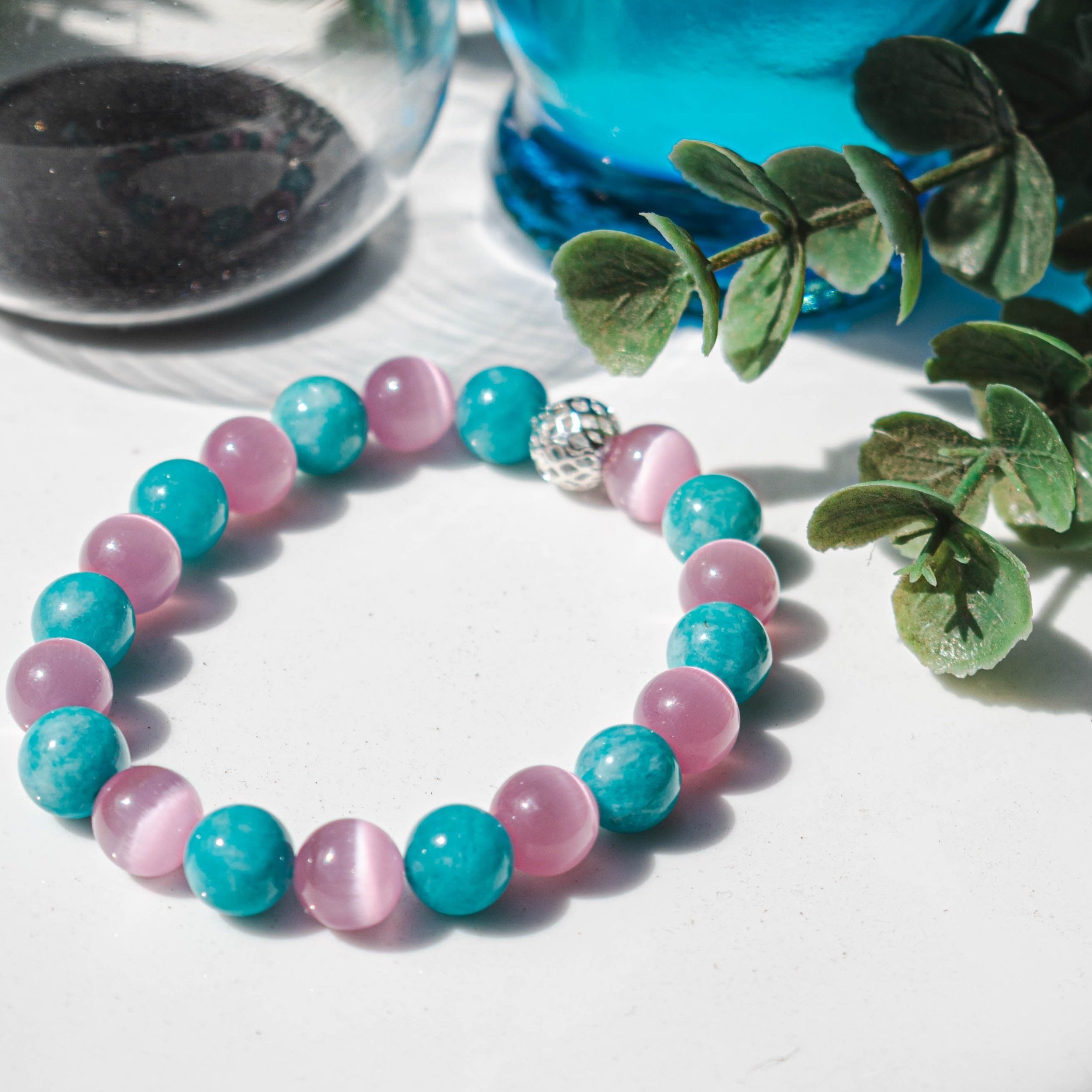 Blue Jade Bracelet - Round Beads (NJBA071) – New Jade