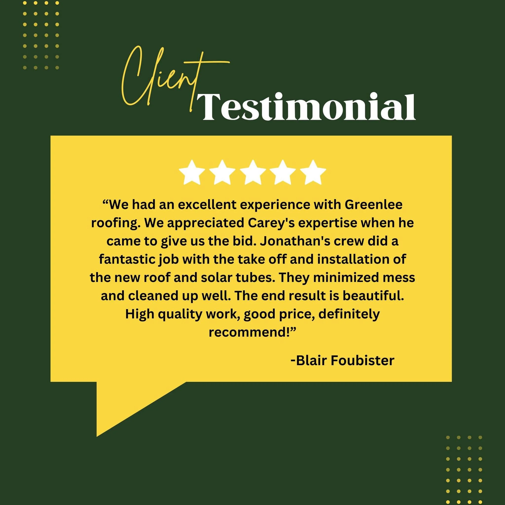 Another satisfied customer in the books! From the first estimate to the final cleanup, we&rsquo;re committed to quality you can see. 

Our winter roofing promo is almost over so act now to save 5% on your roof replacement! Don't miss out!