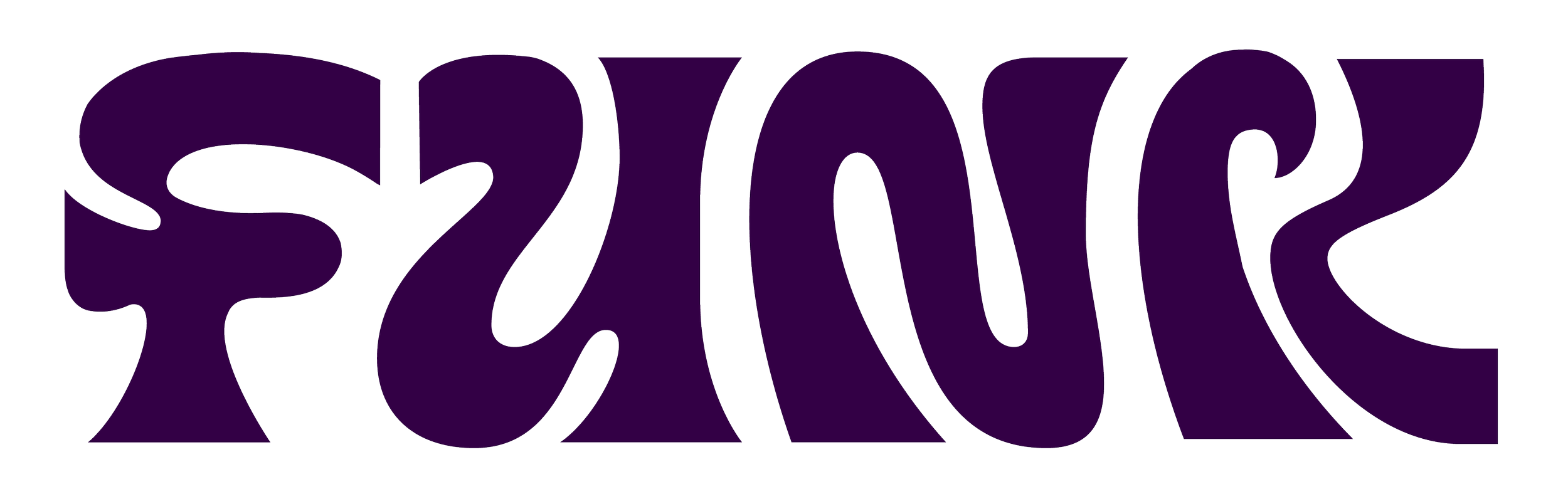 The word 'FUNK' written in bold, dark purple, stylized font on a transparent background.