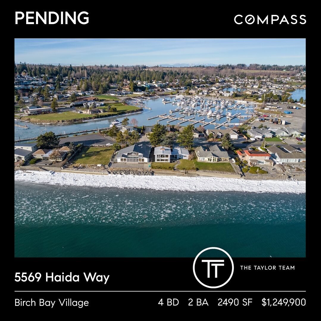 The most stunning view of Mount Baker across the bay, a marina across the street for their boat, and 75&rsquo; of waterfront for those long summer days. I&rsquo;m beyond excited for my buyers to be moving to Birch Bay! #thetaylorteamofwa #compassnw #