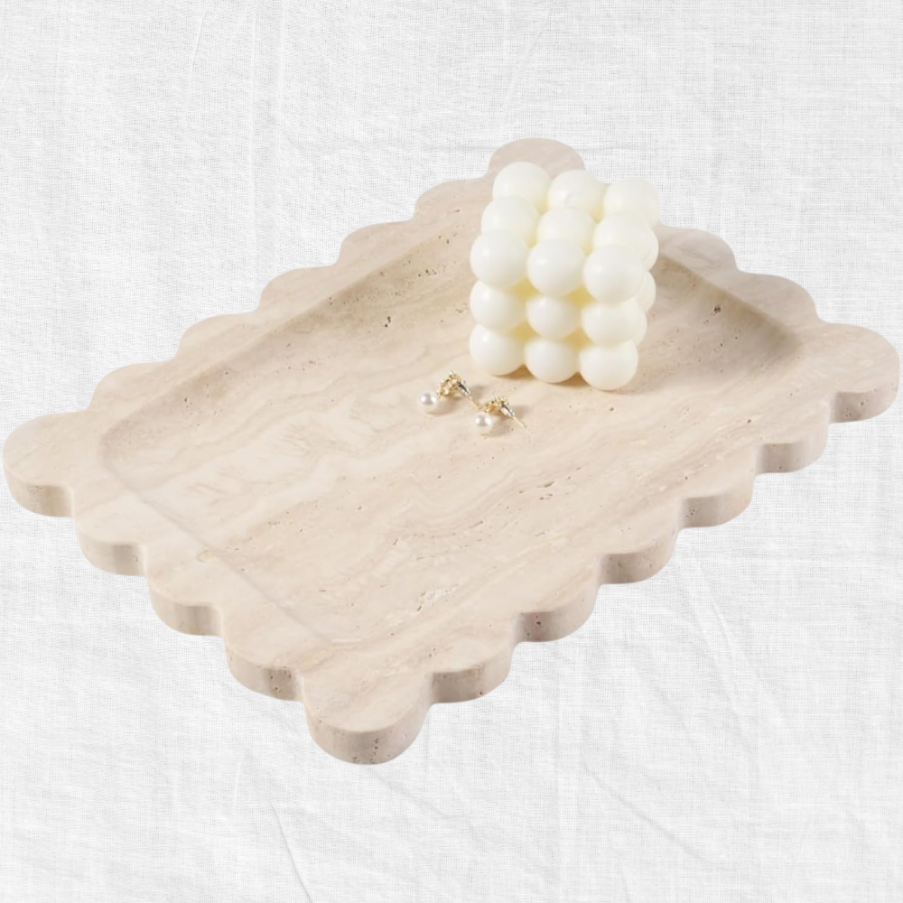Scalloped Stone Tray