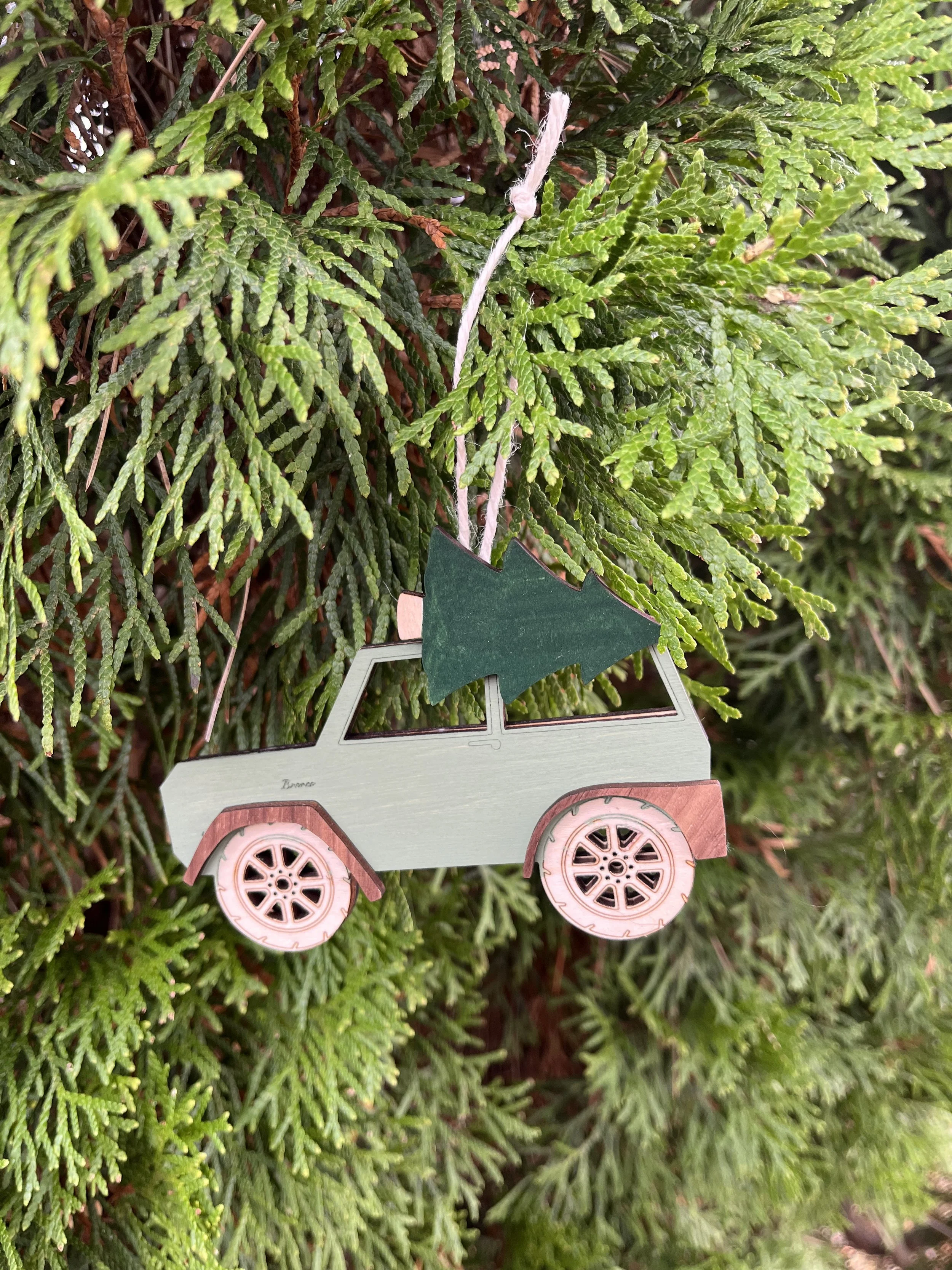 Bronco Christmas Tree Ornament