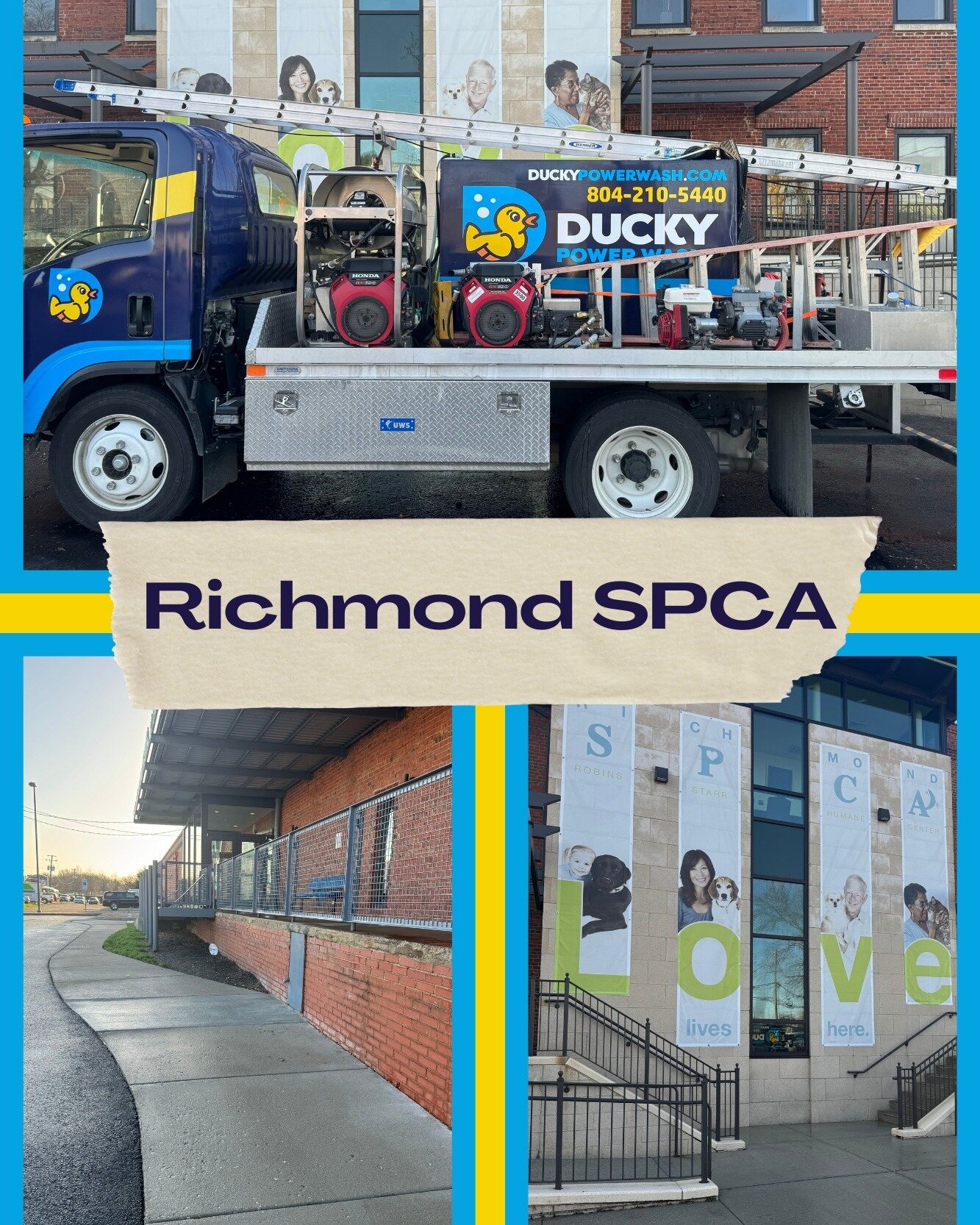 Getting ready for the Dog Jog this Saturday, March 23rd! Ducky's been hard at work cleaning up entrances and walkways at the Richmond SPCA. Check out a few of the after pics! We made sure our furry friends have a clean path to strut their stuff!