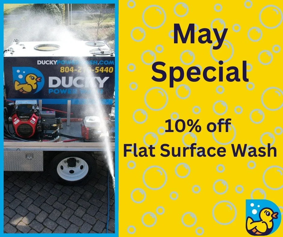 May is here&hellip; and so is the grime 👀

Driveways, sidewalks, patios&mdash;if it&rsquo;s flat, it&rsquo;s getting dirty. Let&rsquo;s fix that.

💦 Take 10% OFF all flat surface cleaning this May! 💦

Get your concrete, brick, and stone looking fr