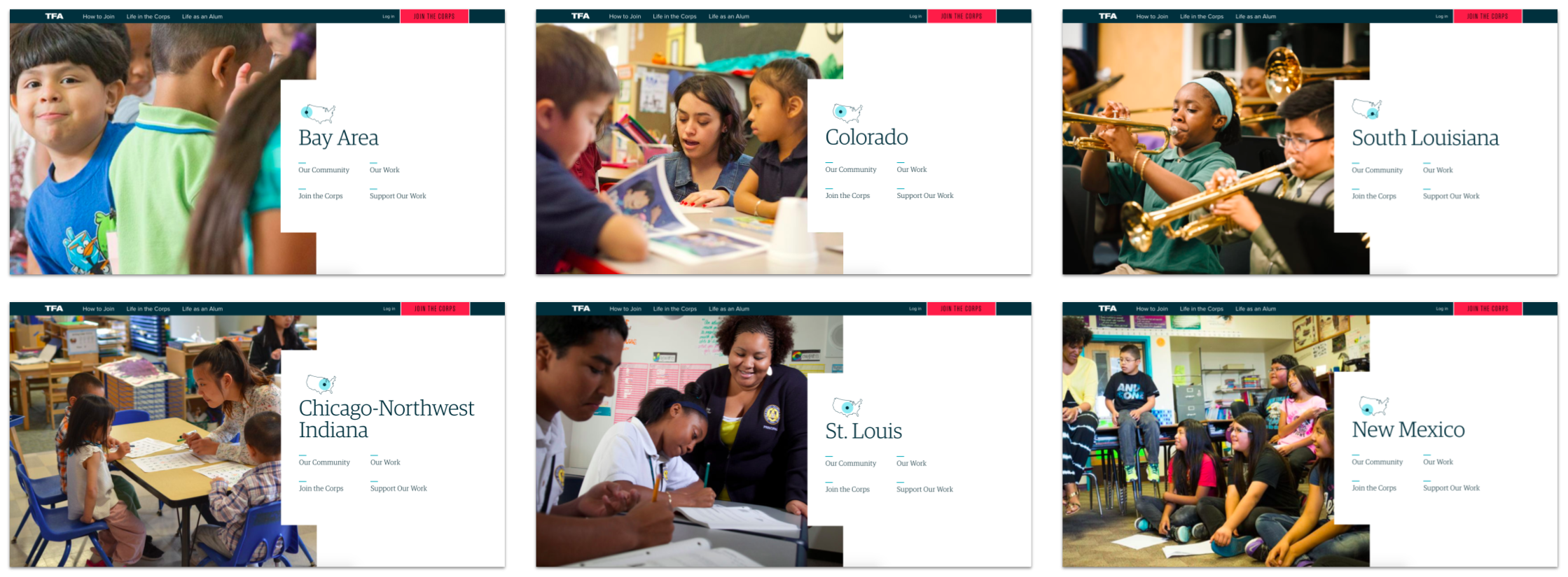 New region section template in action — designed by Andy Babb; content &amp; component guidance from Andrea Powell