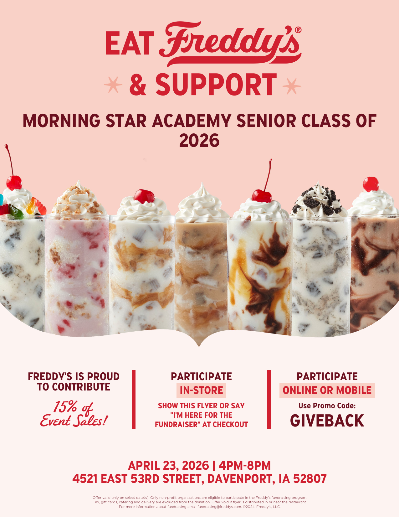 Freddy’s Senior Fundraiser-Apr 23