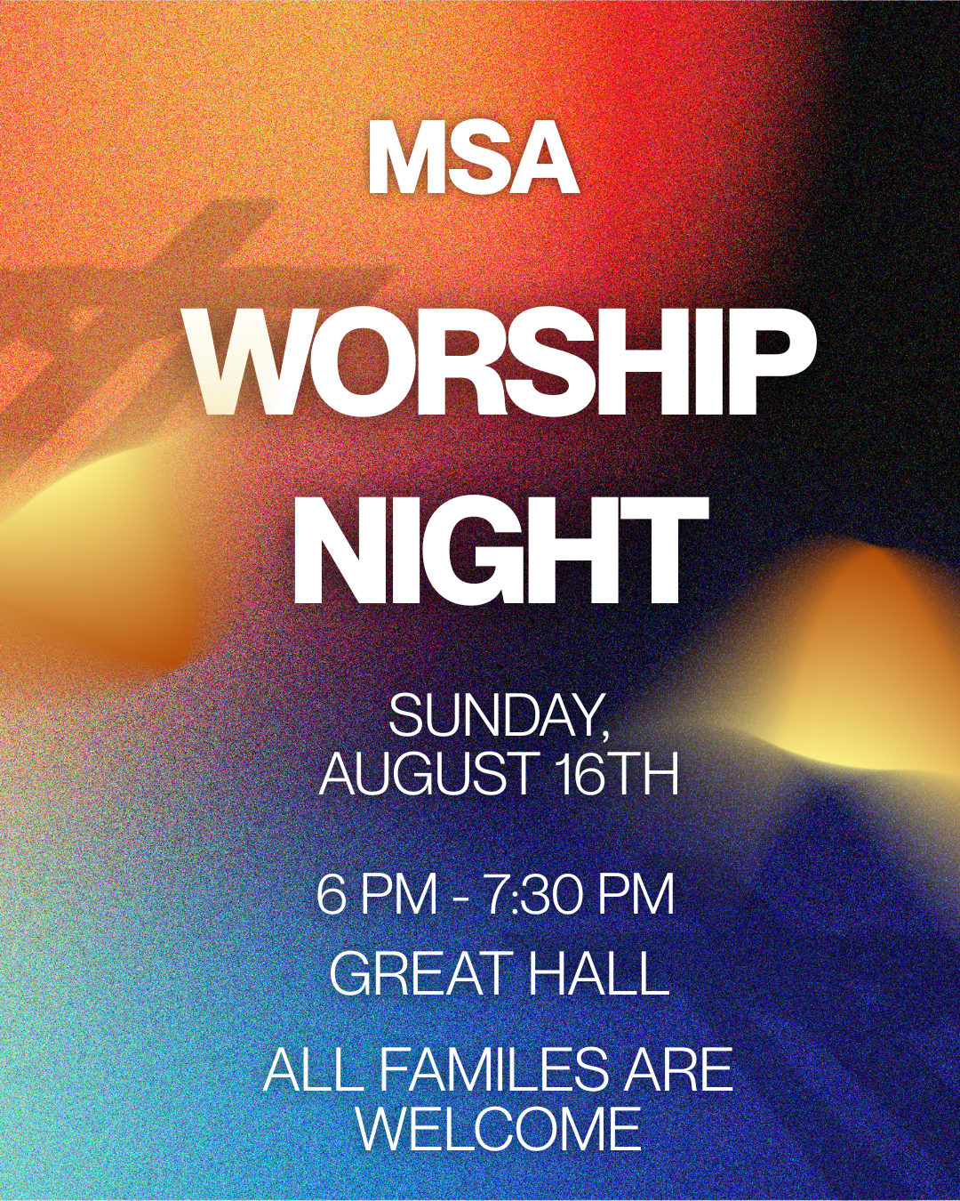 Worship Night-Sept. 1st.