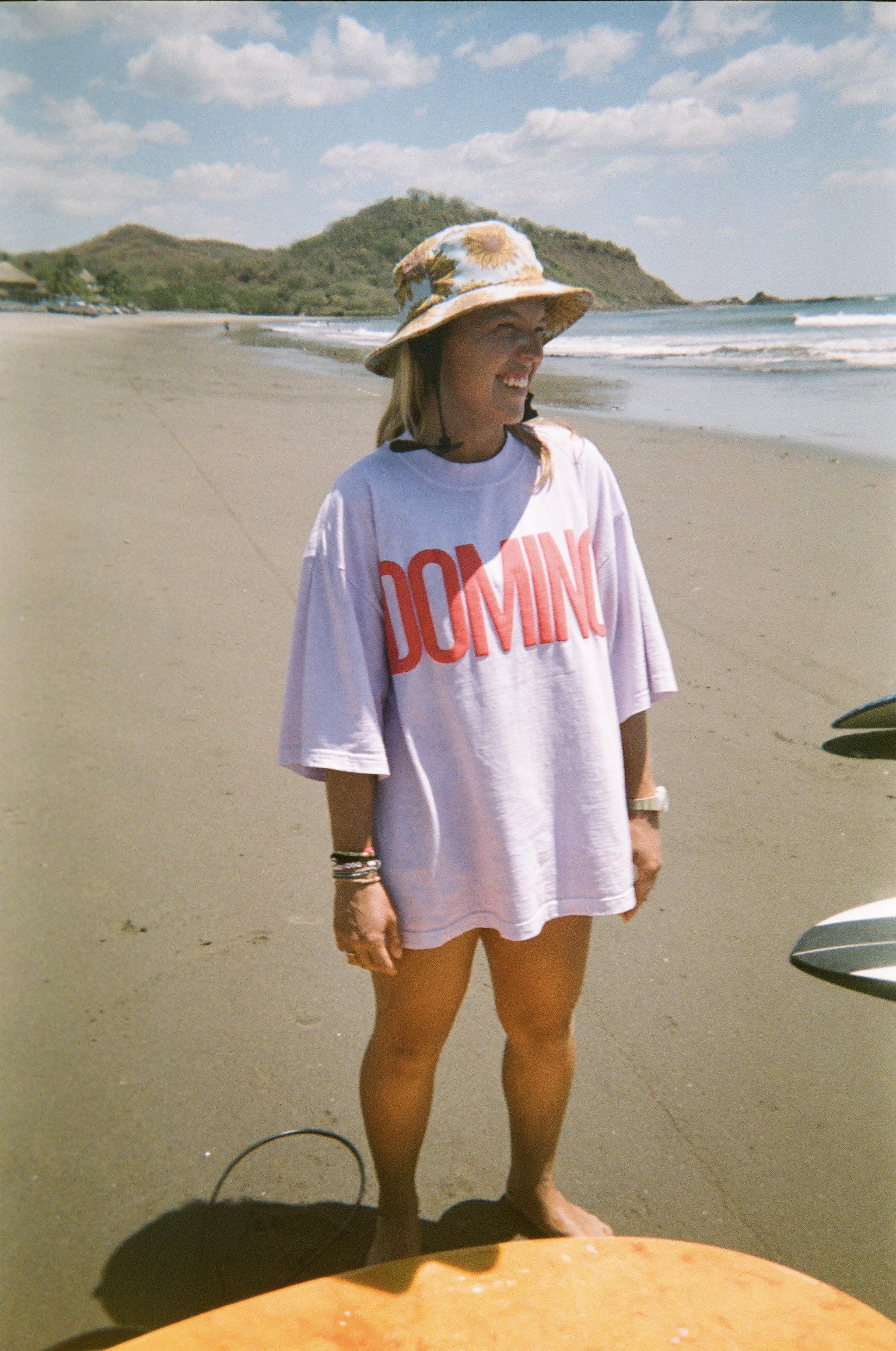 Red on Purple DOMINO tee