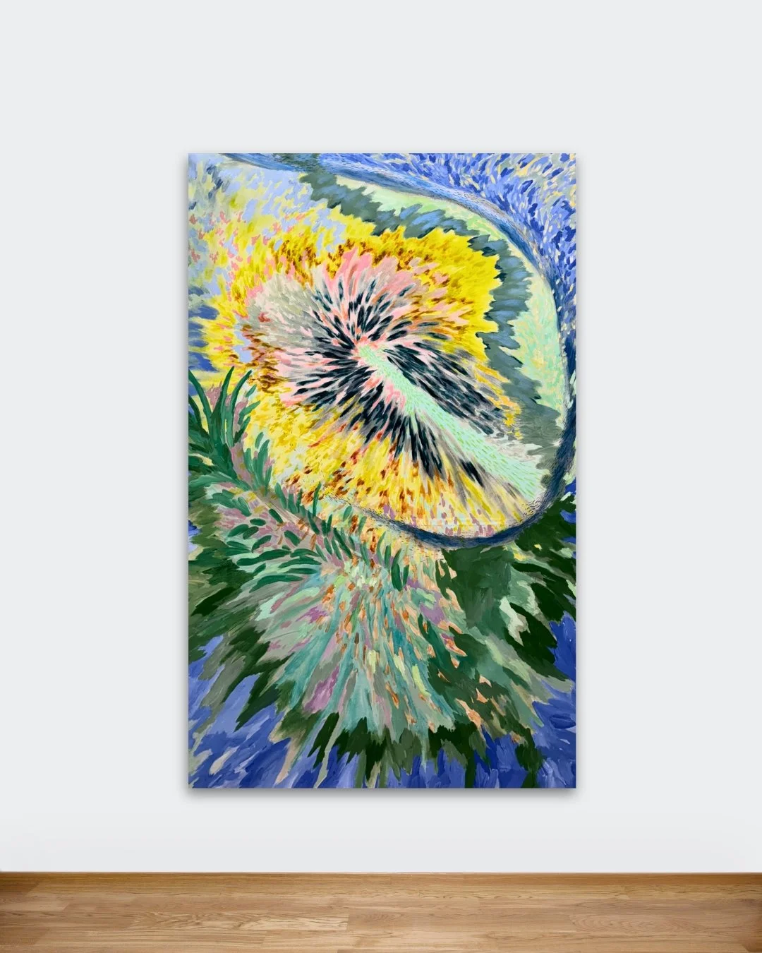 Caminhos do amor, 2024, acrylic, soft and oil pastel on canvas, 36x60in