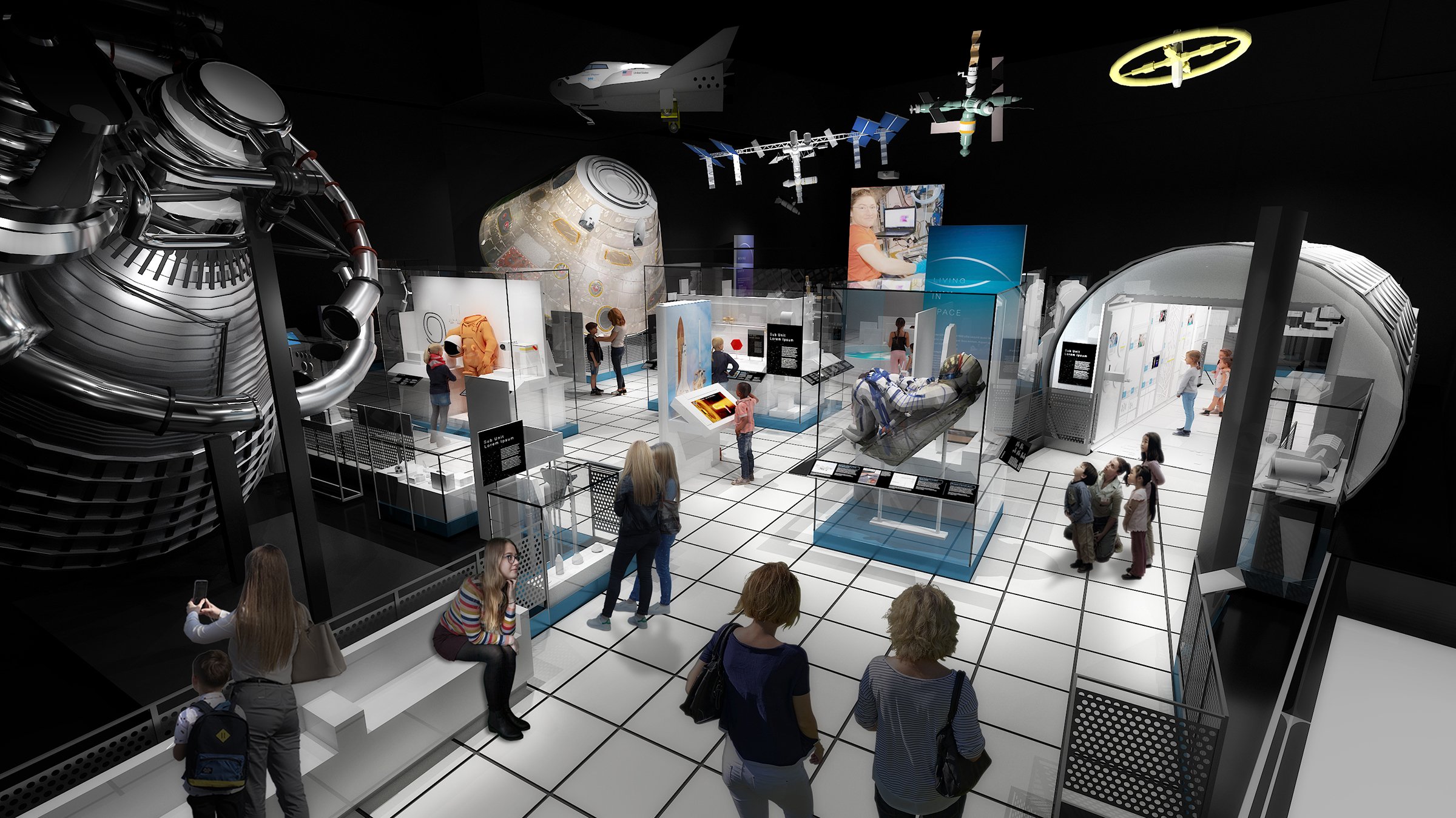 An immersive, highly interactive exhibition, At Home in Space takes visitors along a 40+ year journey of learning how humans can live and work in space continuously and venture beyond Earth orbit.