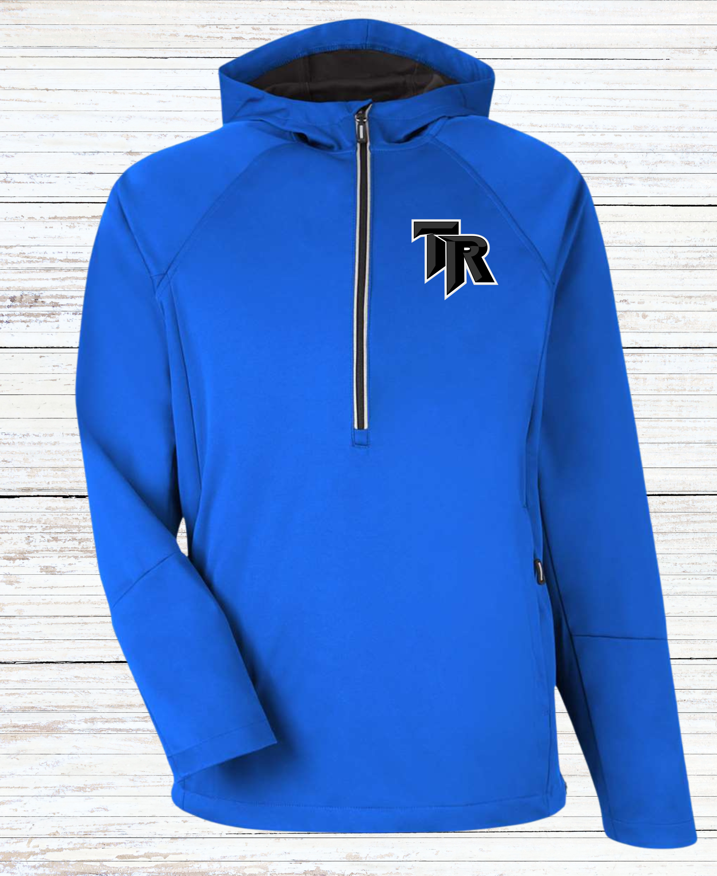 TR embroidered 1/4 zip pull over jacket