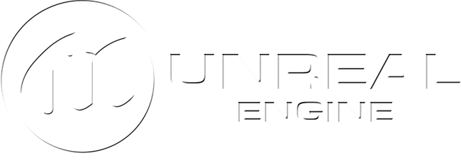 Unreal Engine logo with stylized 'U' inside a circle and text 'Unreal Engine' on a black background.