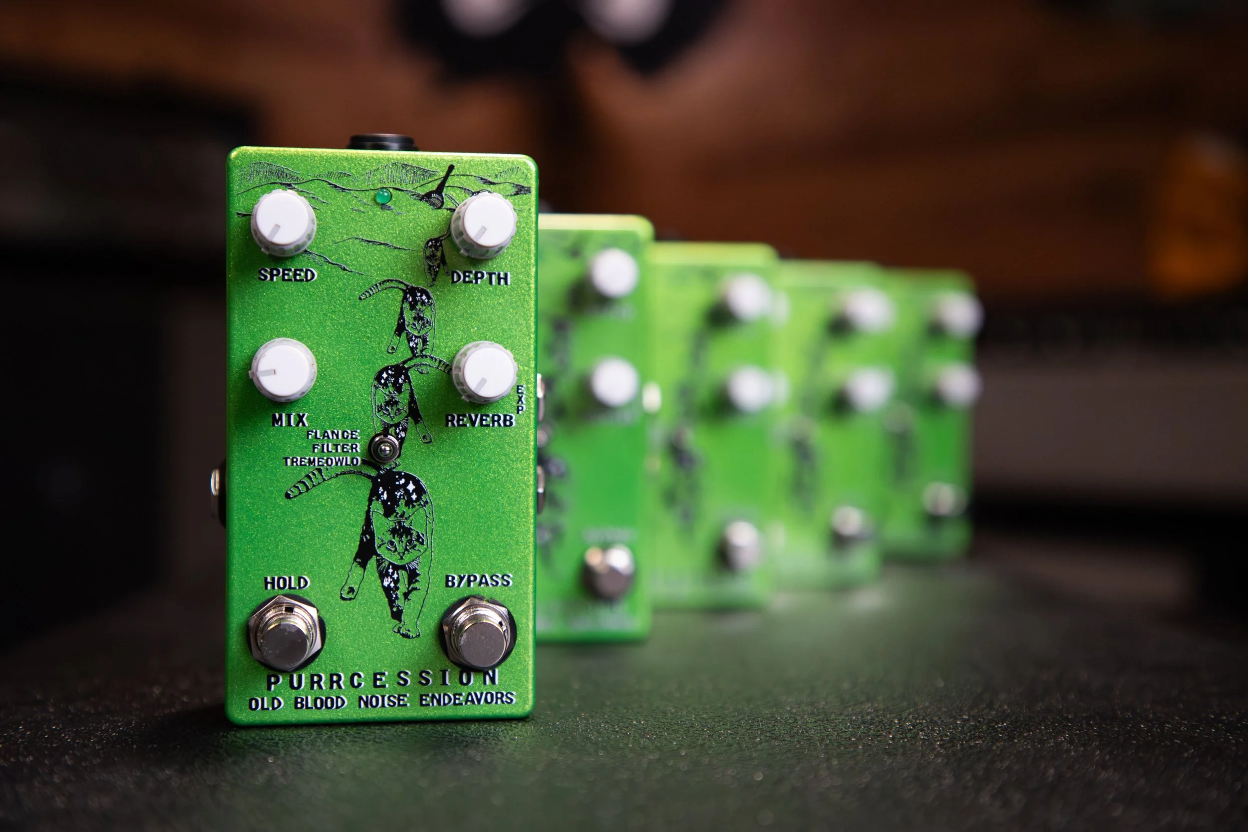 The Purrcession Pedal. A boutique guitar pedal made in collaboration with Old Blood Noise Endeavors