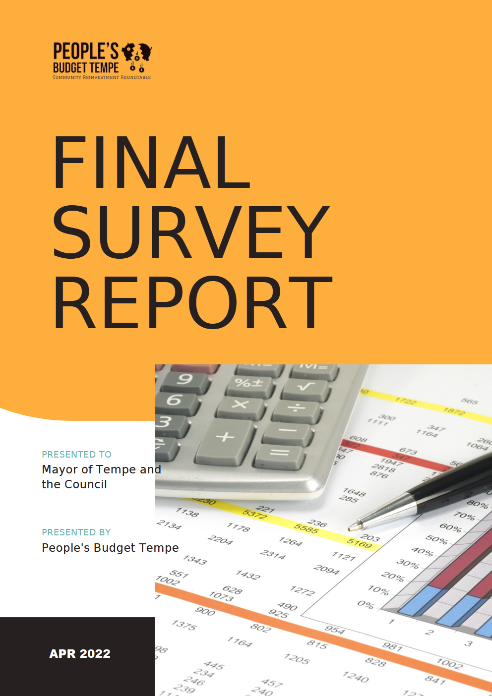 Image of the cover page of the People’s Budget Tempe Community Survey Report.