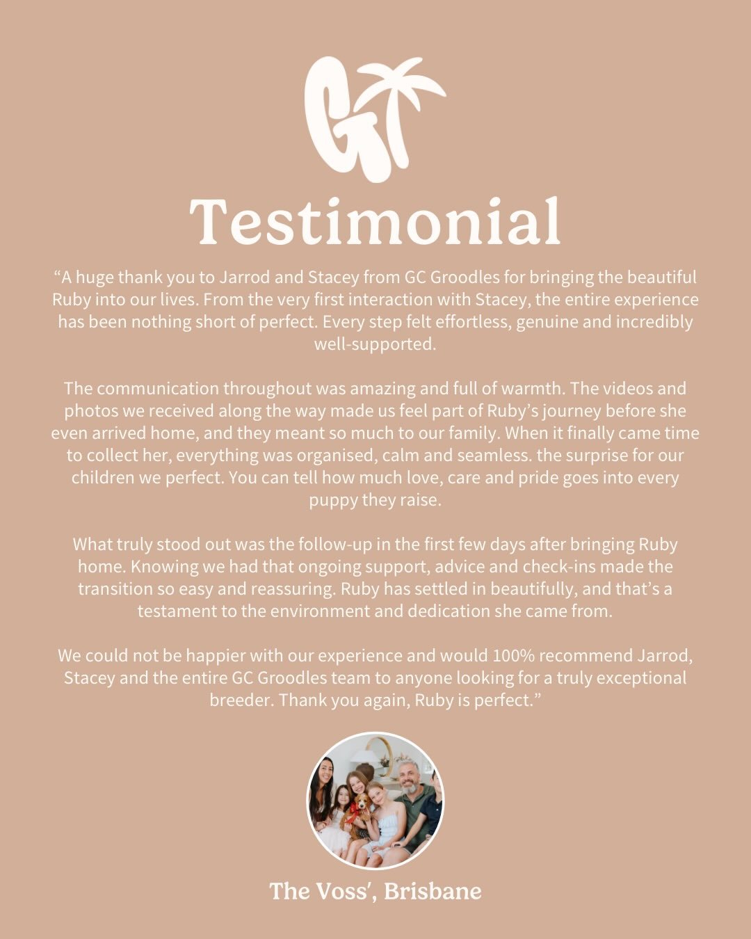 Miss Ruby red, confident and full of personality - the sweetest surprise and perfect addition to this family of 6 🥰🐾❤️ 

#gcgfamily #goldcoastgroodles #groodles #groodlepuppy