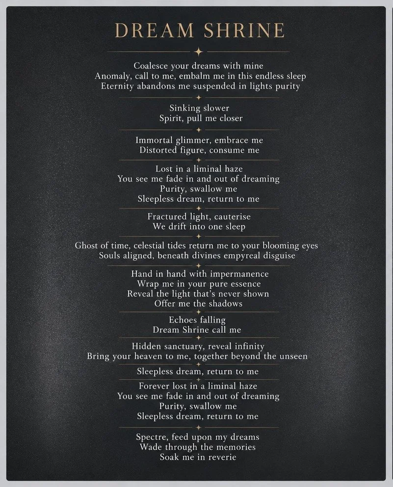 &ldquo;Dream Shrine&rdquo; is one of the most personal songs we&rsquo;ve ever written.

We wanted to share some of the lyrics and the meaning behind the track because this song comes from a very real place &mdash; grief, memory, and the strange comfo