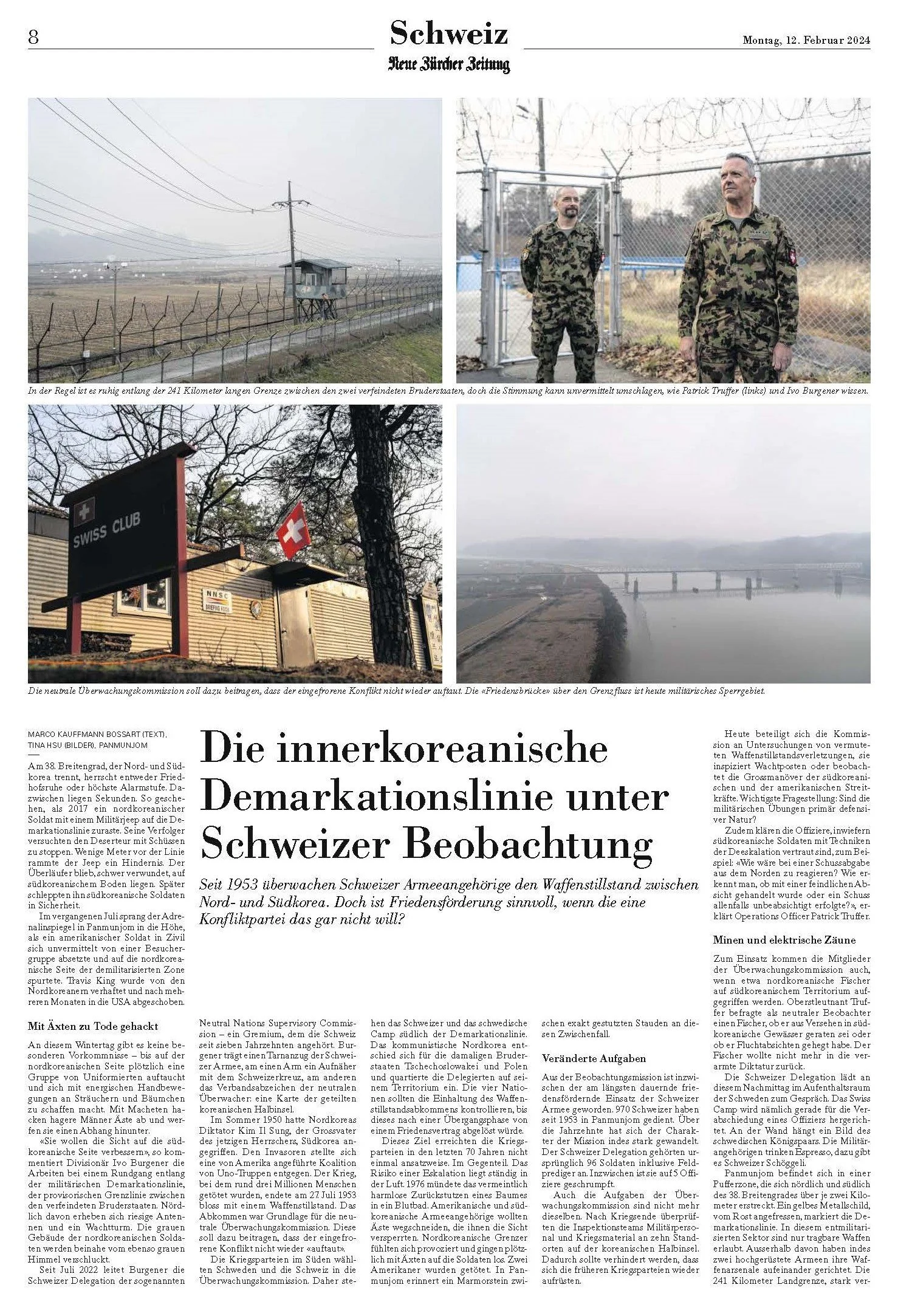 NZZ - A seven-decade peace mission: Why are Swiss military officers still patrolling the 'death strip' between North and South Korea?