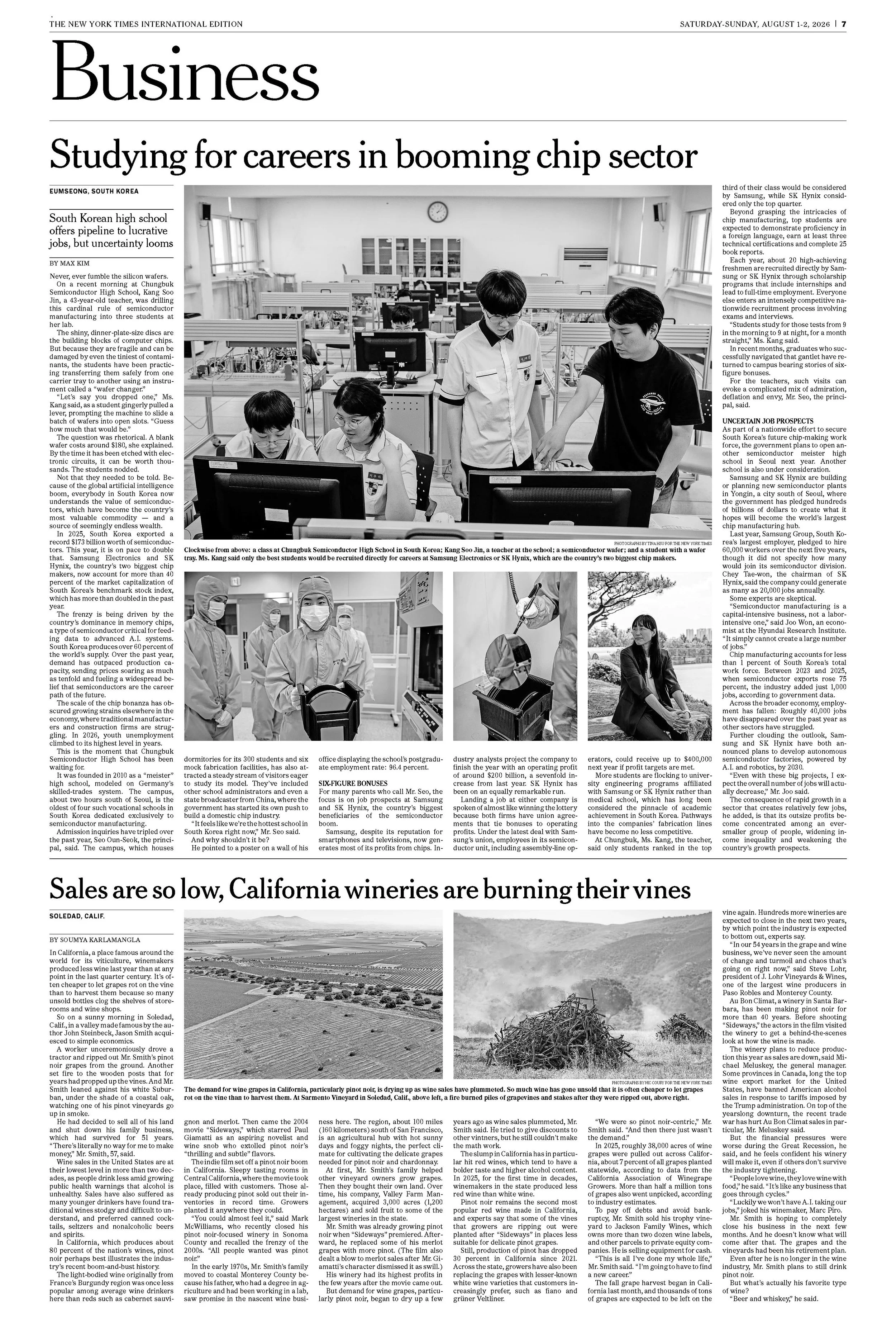 The New York Times - The High School Pipeline to South Korea’s Chip-Making Fortunes