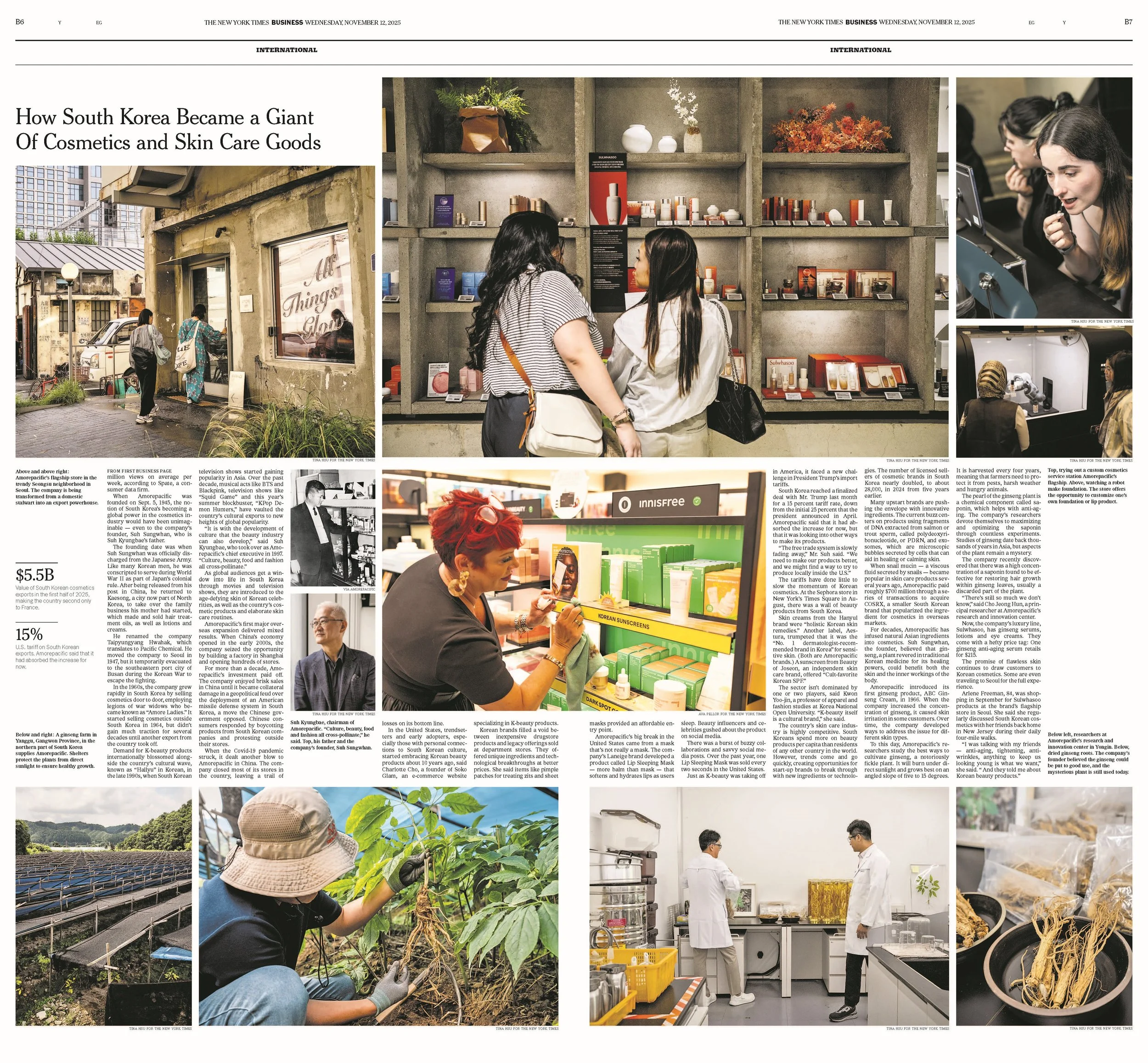 The New York Times - Glass Skin and Snail Mucin: South Korea’s Journey to Global Beauty Power